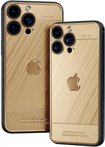 奢侈品牌Caviar推出的黄金定制款iPhone 15 Pro/Max，最贵的版