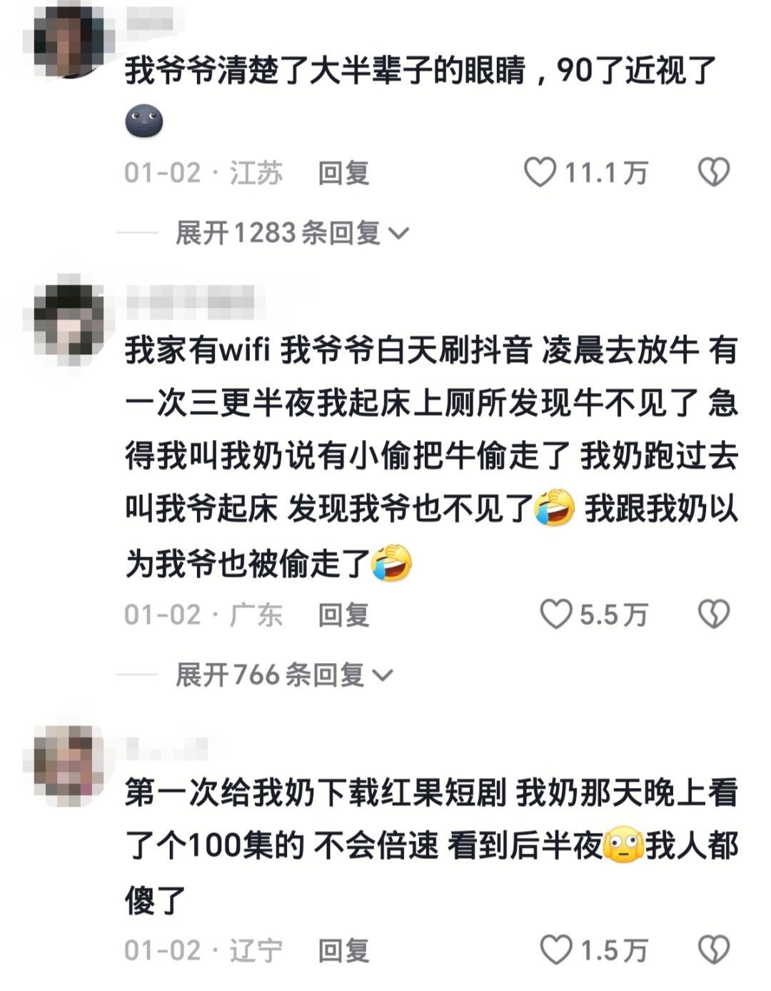 老一辈有了手机也得有网瘾 