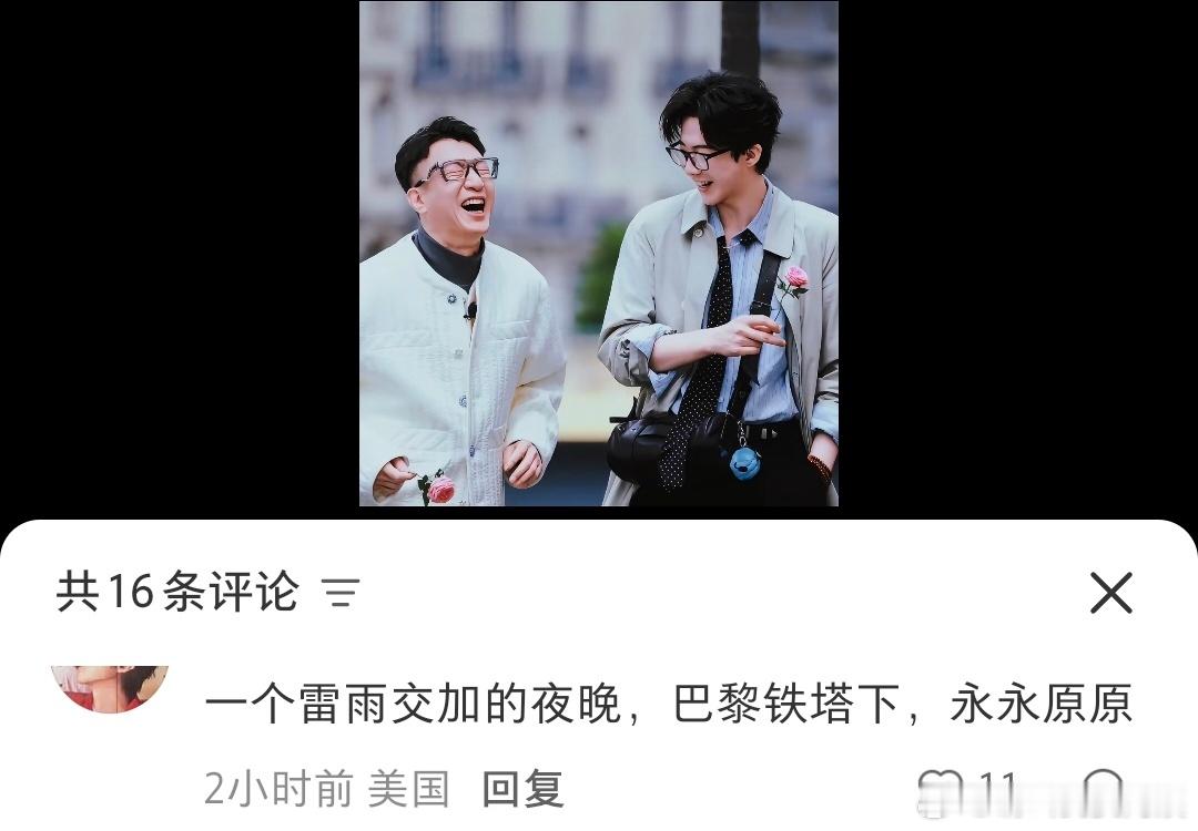 巴黎铁塔下的“永永原原”哈哈哈哈哈哈网友太会了。出组多和谐回组多刺挠。刘宇宁地球