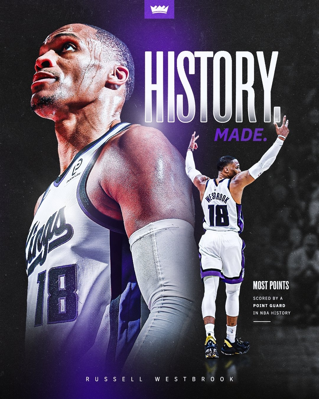 加冕历史控卫得分王！威少生涯得分超越大O！升至历史第15！ 