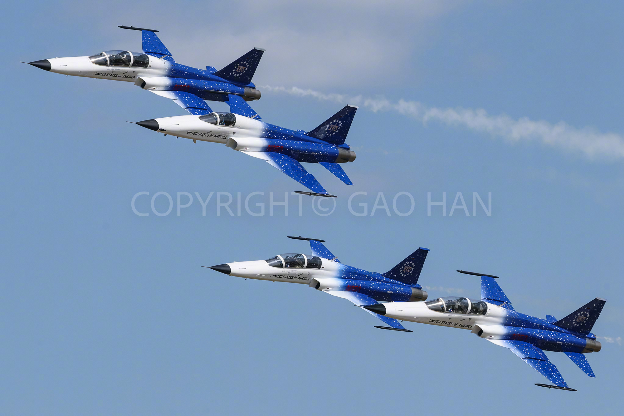 航空君航空科普 NASA老大的私人玩具F-5E/F四机编队飞行表演。航空创作计划
