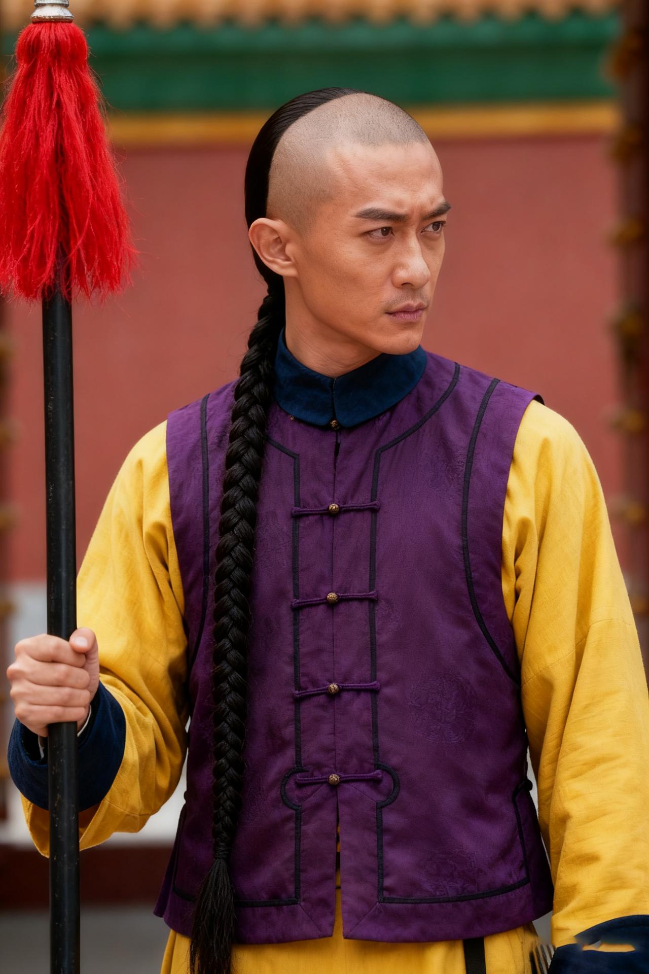 这就是满清统治下的发型，这是满清统治者当年强加在全国人民头上的枷锁。

满清刚开