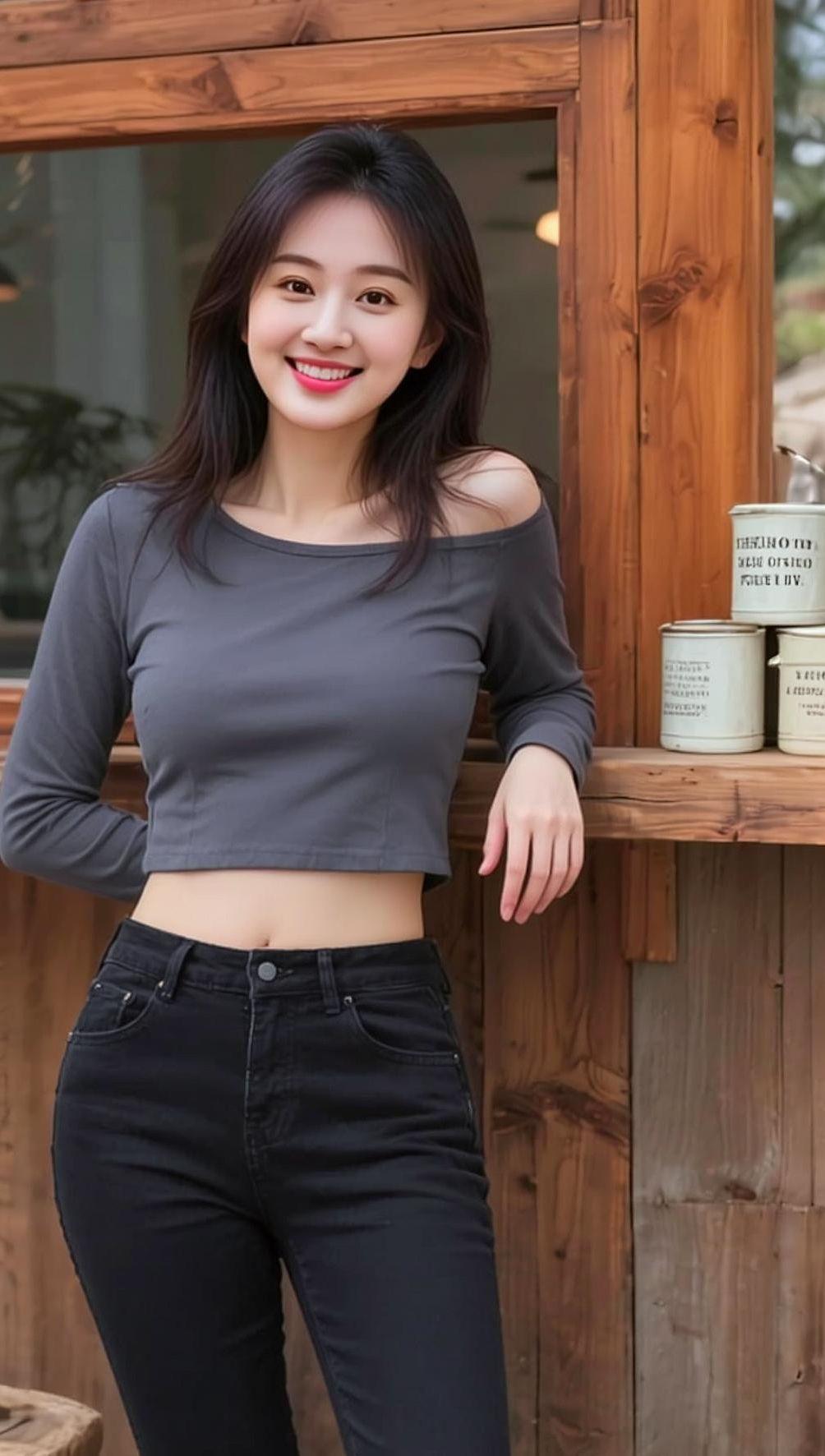 AI露脐生活照 抖音ai创作 抖出好身材 爱拍照爱生活 随性穿搭