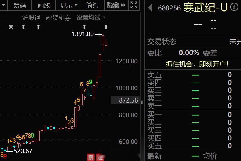 “寒武纪公告，上半年净利润10.38亿元，同比扭亏。”这是第二个季度赚钱了。a股