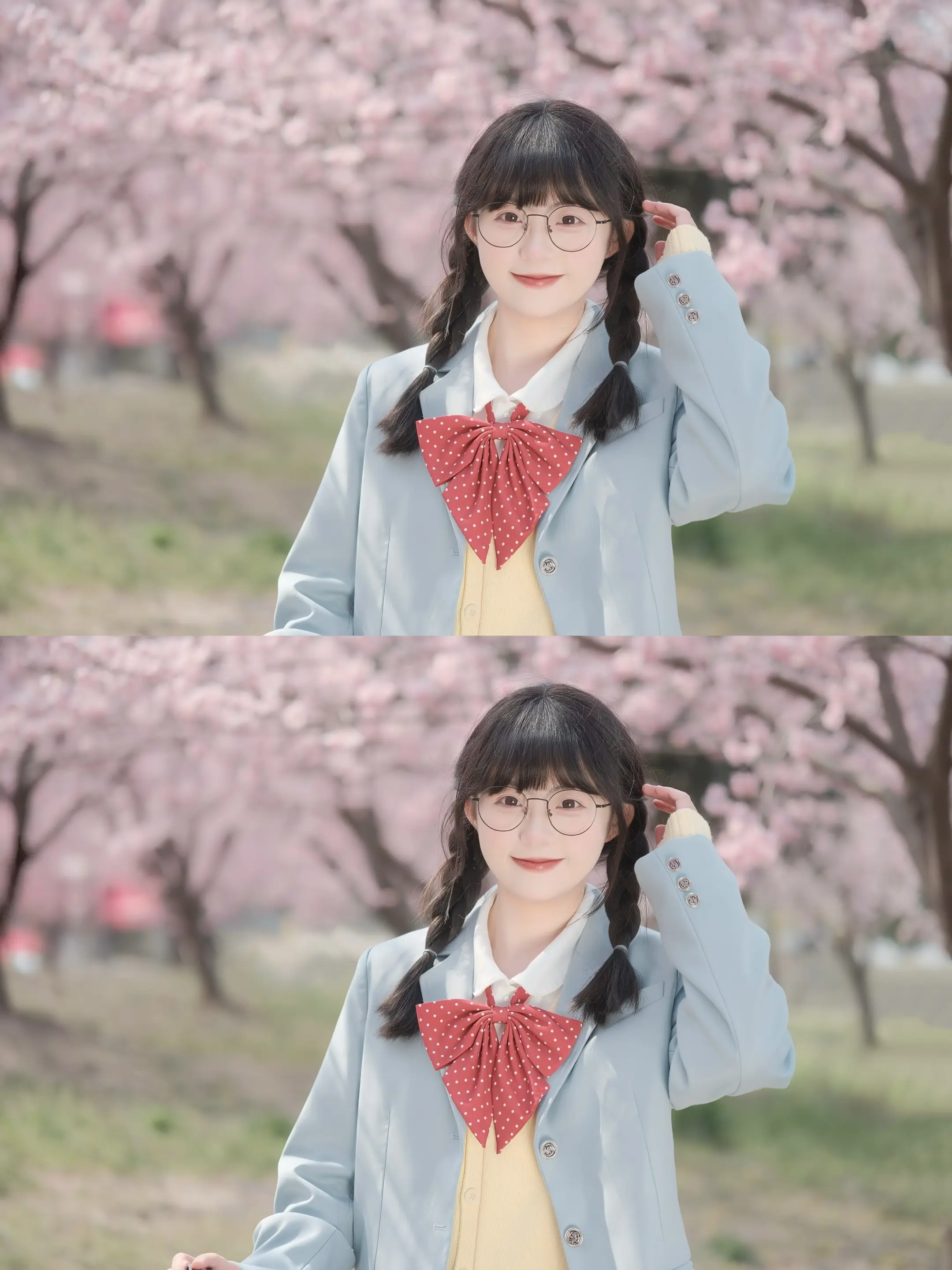 果然樱花树下站谁 谁美