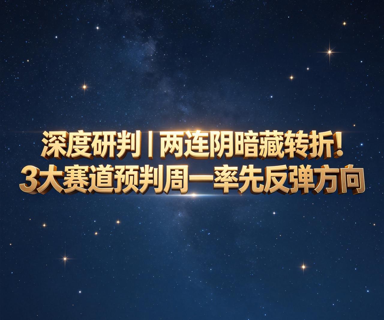 深度研判｜两连阴暗藏转折！3大赛道预判周一率先反弹方向
 
理财有风险，投资需谨