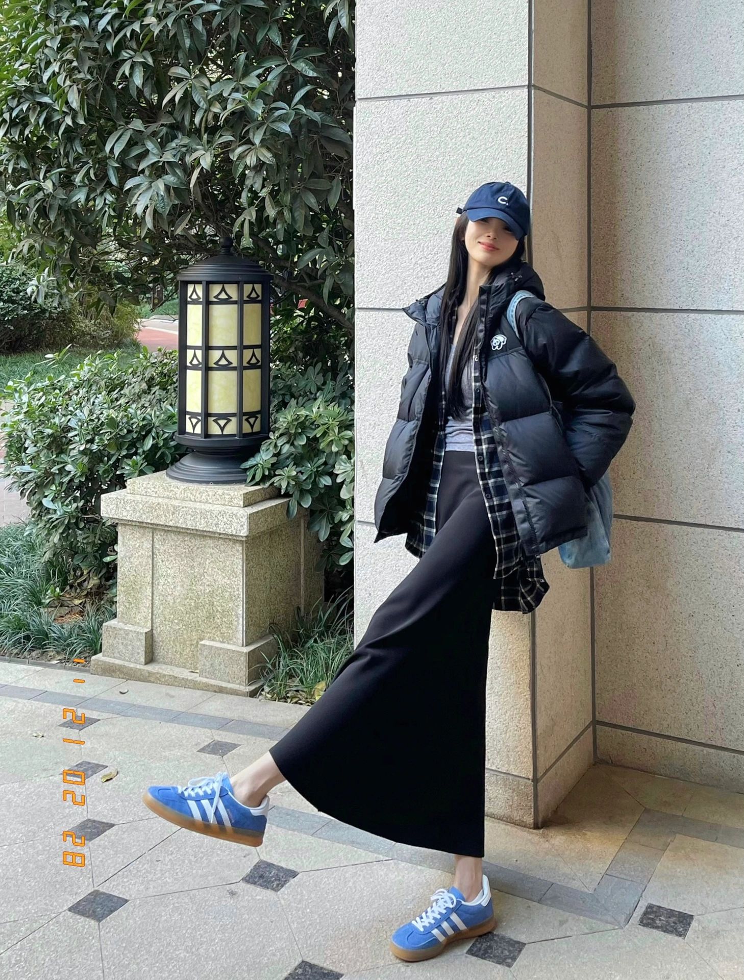加绒鱼尾裙➕羽绒服 暖和！