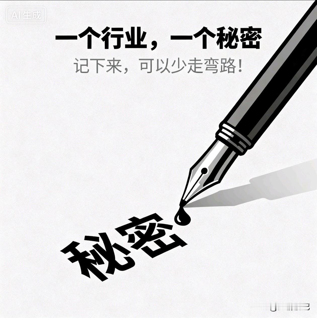 一个行业，一个秘密！记下来，可以少走弯路！

说出来，不是为了揭短，是让你少交智