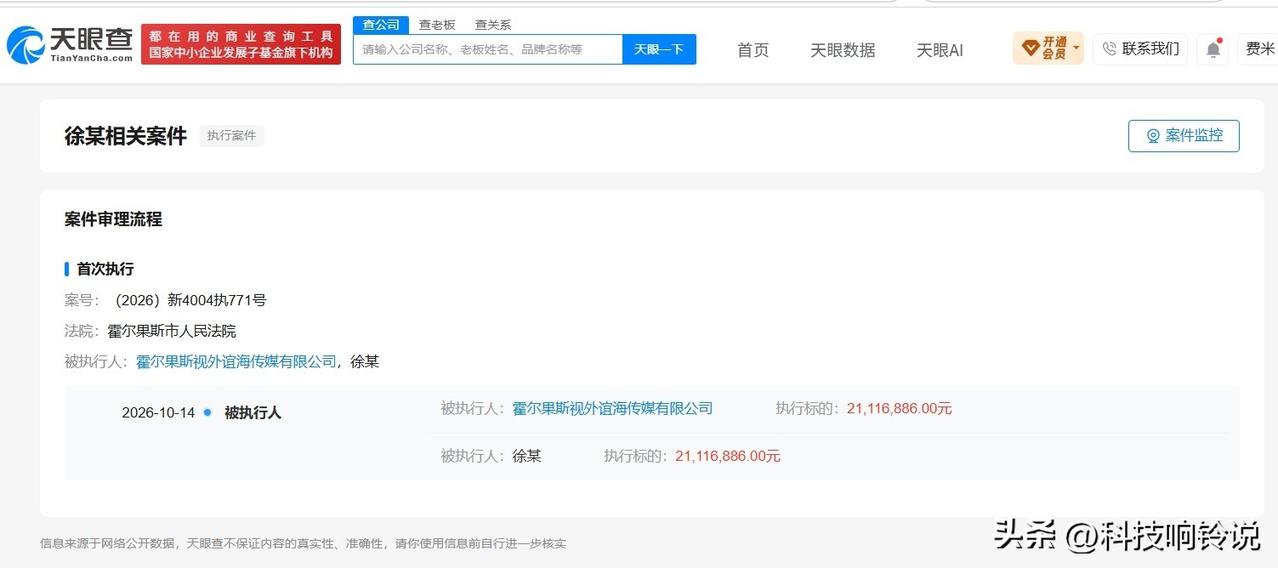 【李小冉老公被执行2111万 李小冉老公及名下公司成被执行人 徐佳宁及名下公司被