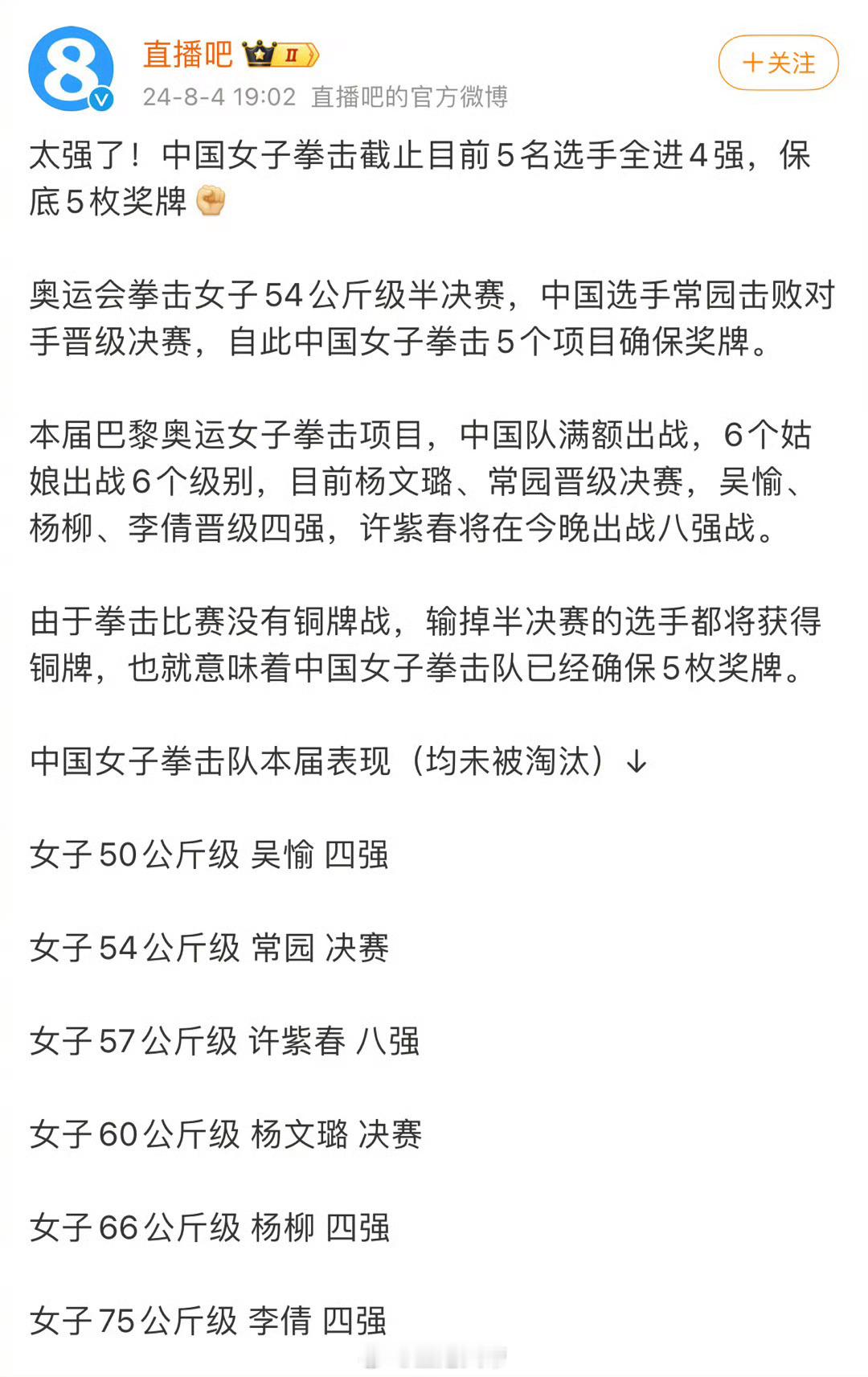 哇靠中国拳击🥊女队保底五块奖牌第一次知道原来拳击没有第三名争夺战，半决赛输掉都