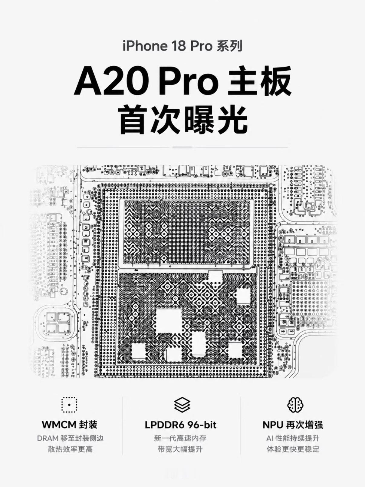 iPhone18Pro首发A20Pro芯片A20 Pro 或首次采用 WMCM 