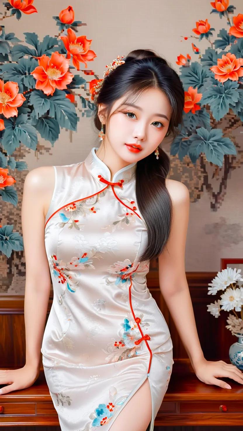 旗袍，是东方女性的美丽代表#优雅旗袍美少女# #旗袍模特美女# #妖艳的旗袍美女