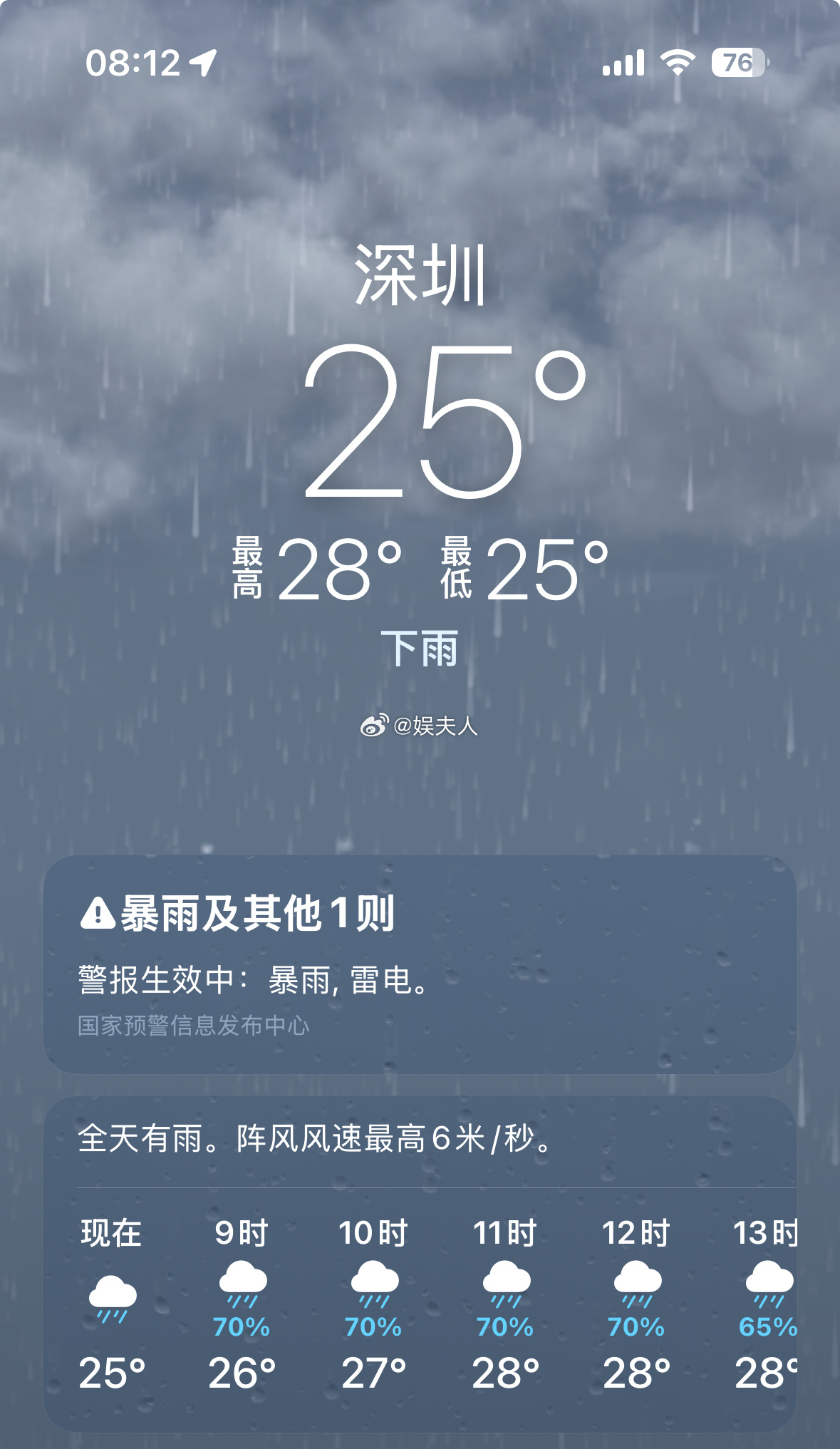 窗外的雨下了一整夜。楼上的空调外机在滴水，楼下的雨棚也在滴水。我推开窗看时，路面