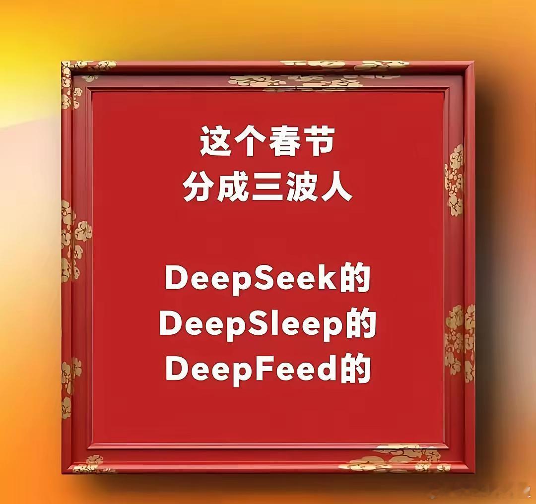 这个春节，分成三波人：DeepSeek的 DeepSleep的 DeepFeed