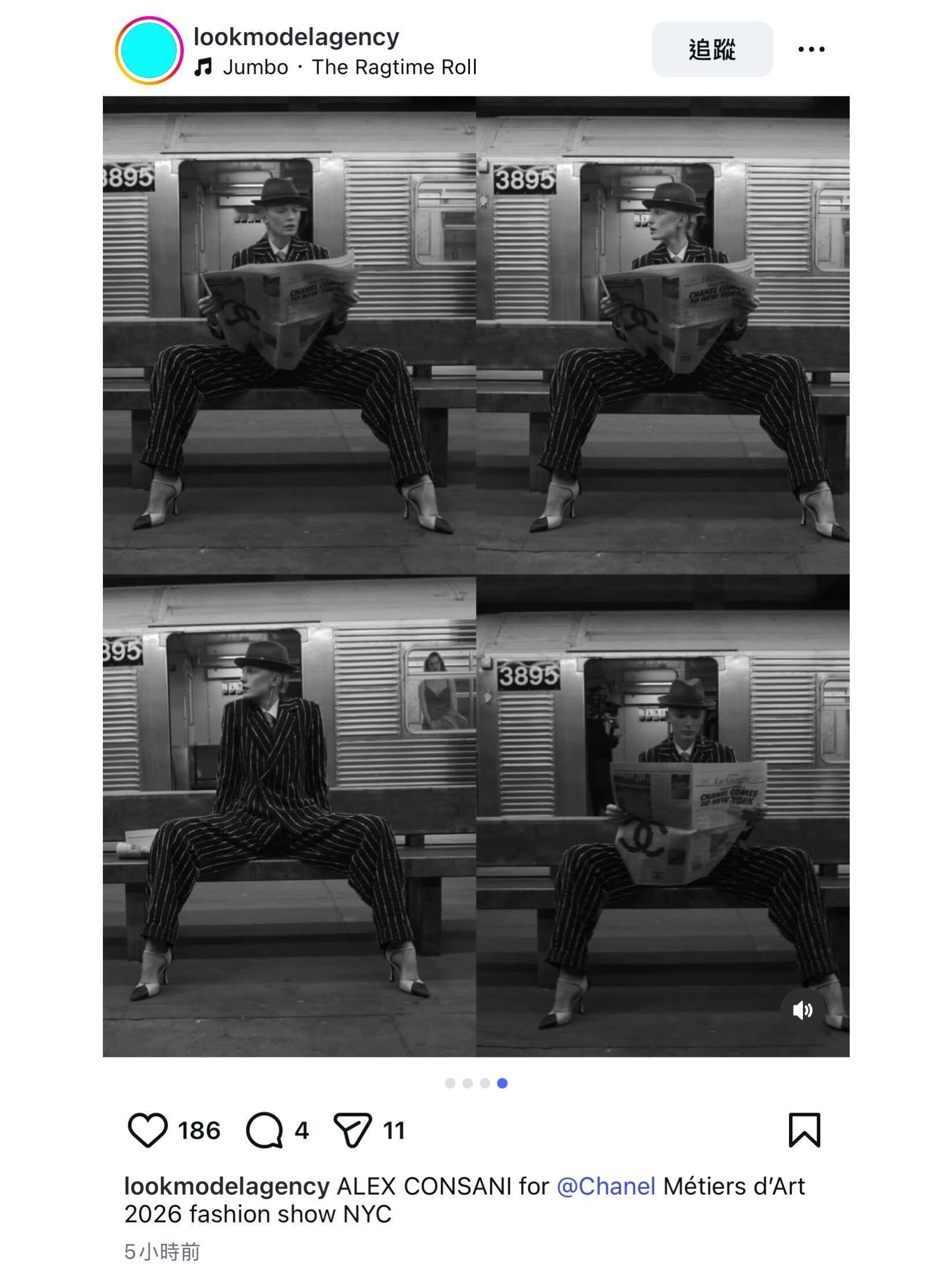 王一博  香奈儿超模的经纪公司官号（美国模特公司）引用了王一博在ins上po的摄