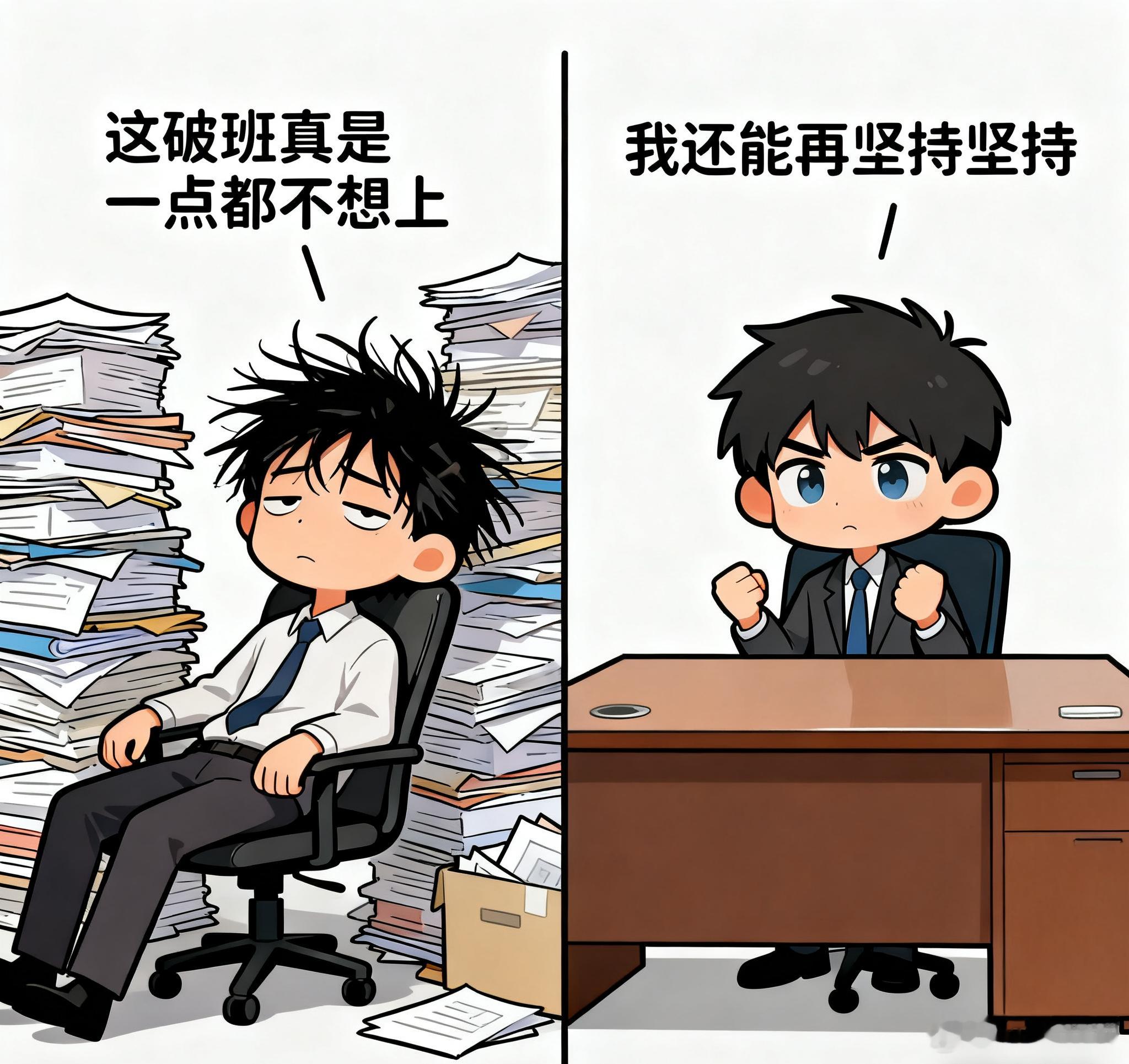打工日记 我的工作状态：任务多到窒息时：这破班一天也待不下去，老子明天就辞职。摸