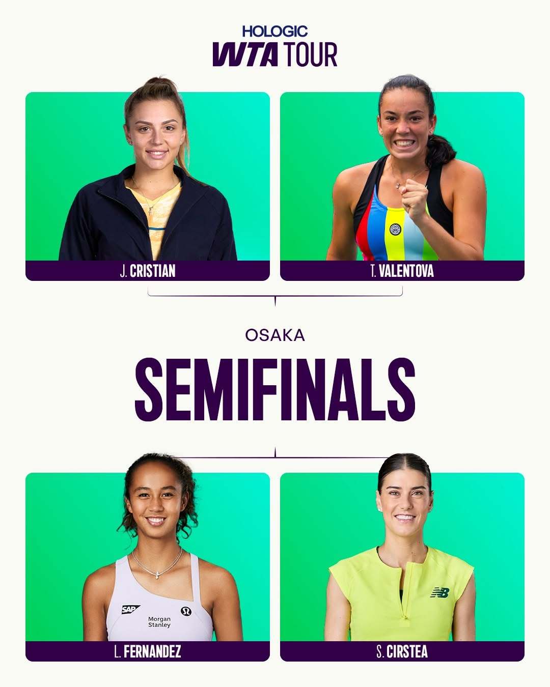 WTA250大阪站今日赛程📅单打半决赛+双打决赛，以下安排均为北京时间👇11