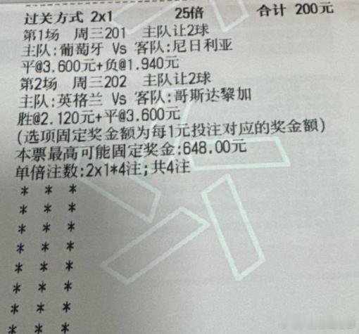 老白实单：英格兰vs哥斯达黎加葡萄牙vs尼日利亚