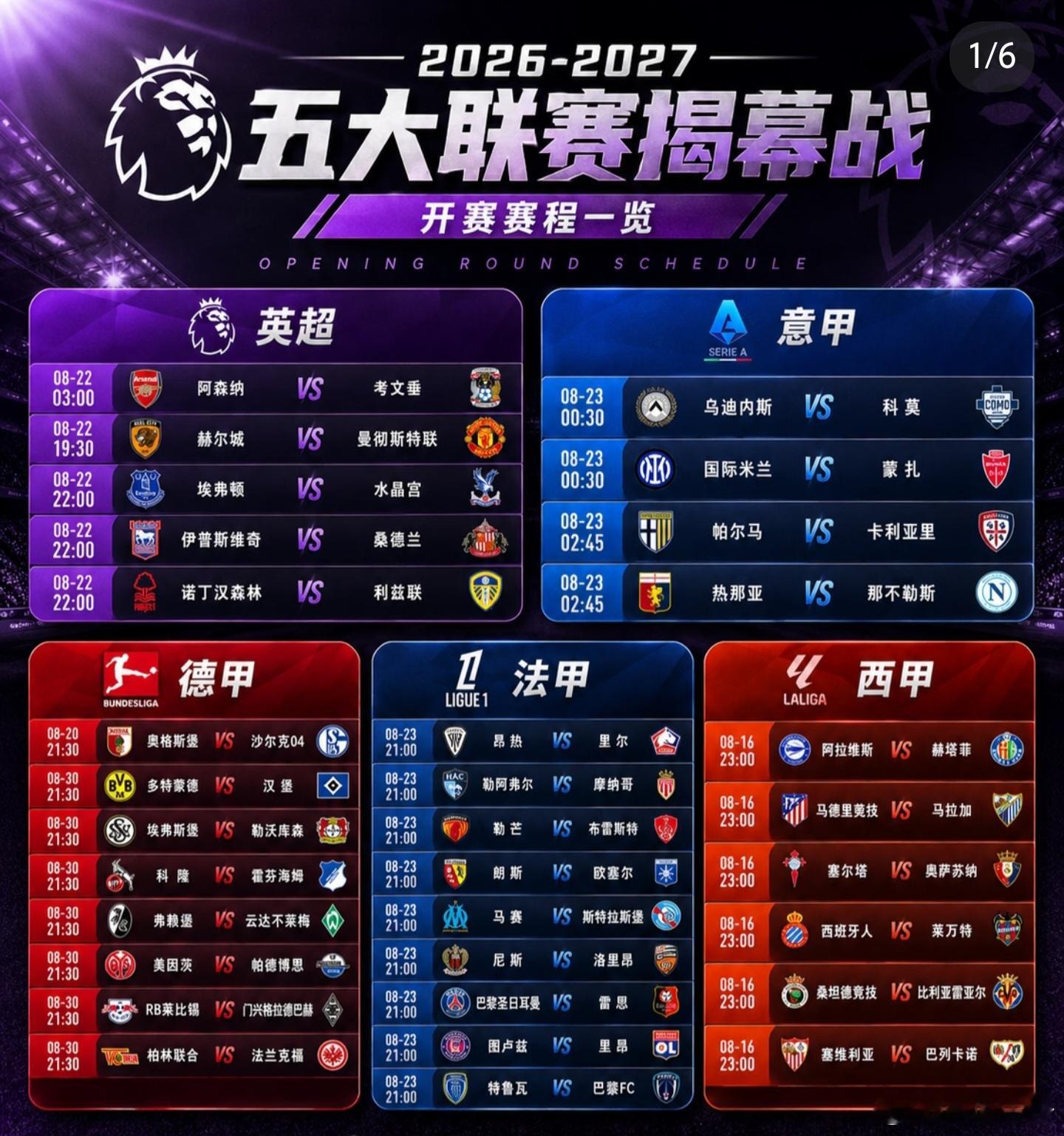 新赛季英超来了，依然是咪咕的独播，CCTV5每周播两场，其他平台都无缘。说实话对