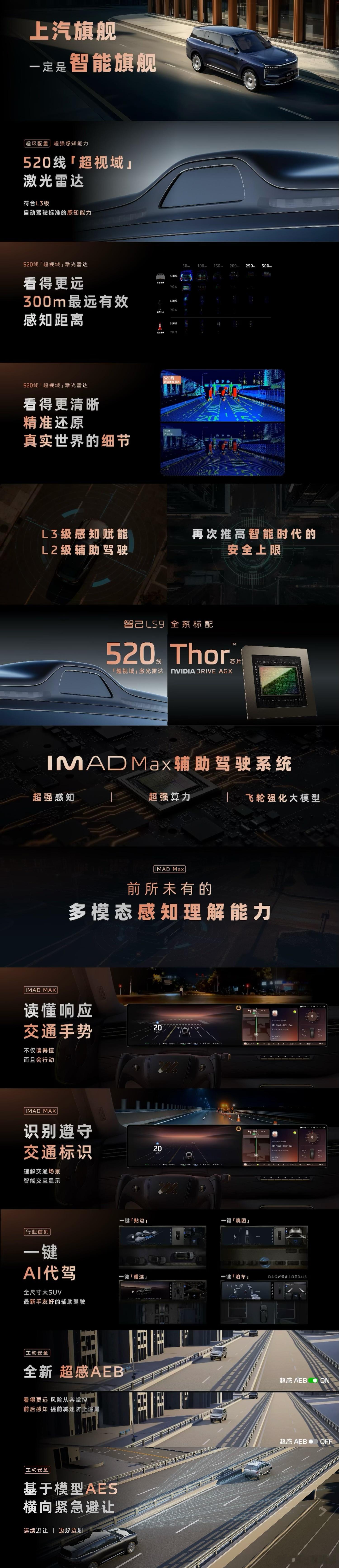 上汽旗舰，一定是智能旗舰＞全系搭载520线超视域激光雷达和700 TOPS超强算