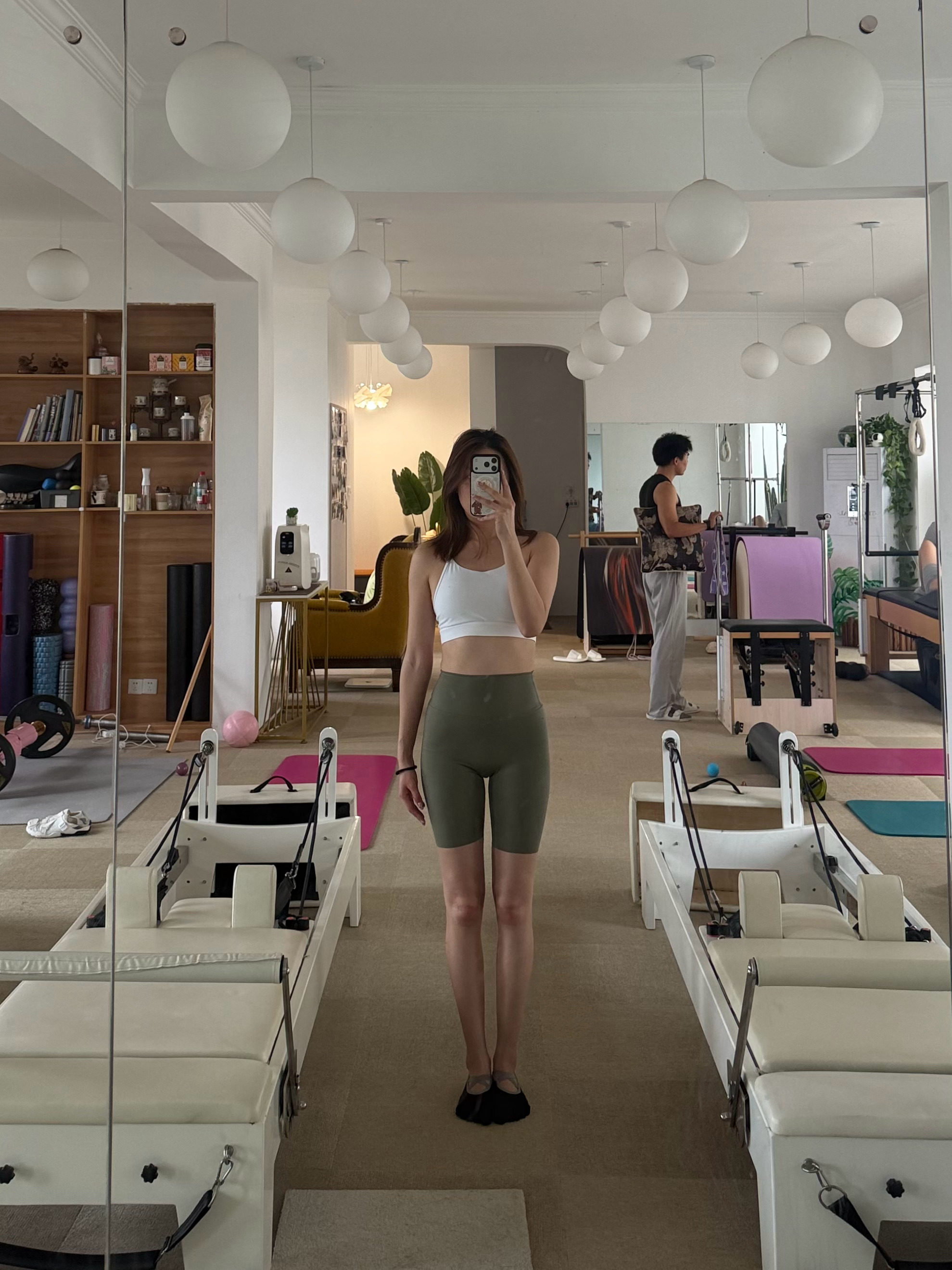 Pilates第二节课打卡🤗两节课我感觉我骨盆前倾都改善了好多！跟教练商量两节