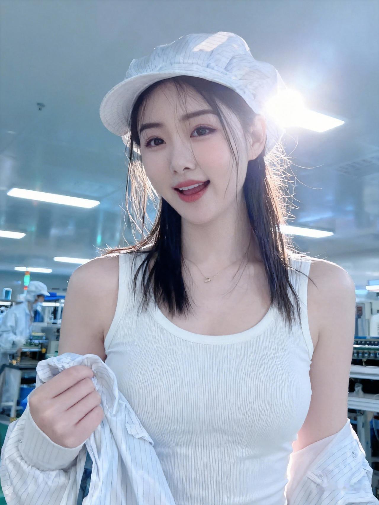 轻纱拂面，笑靥如花。