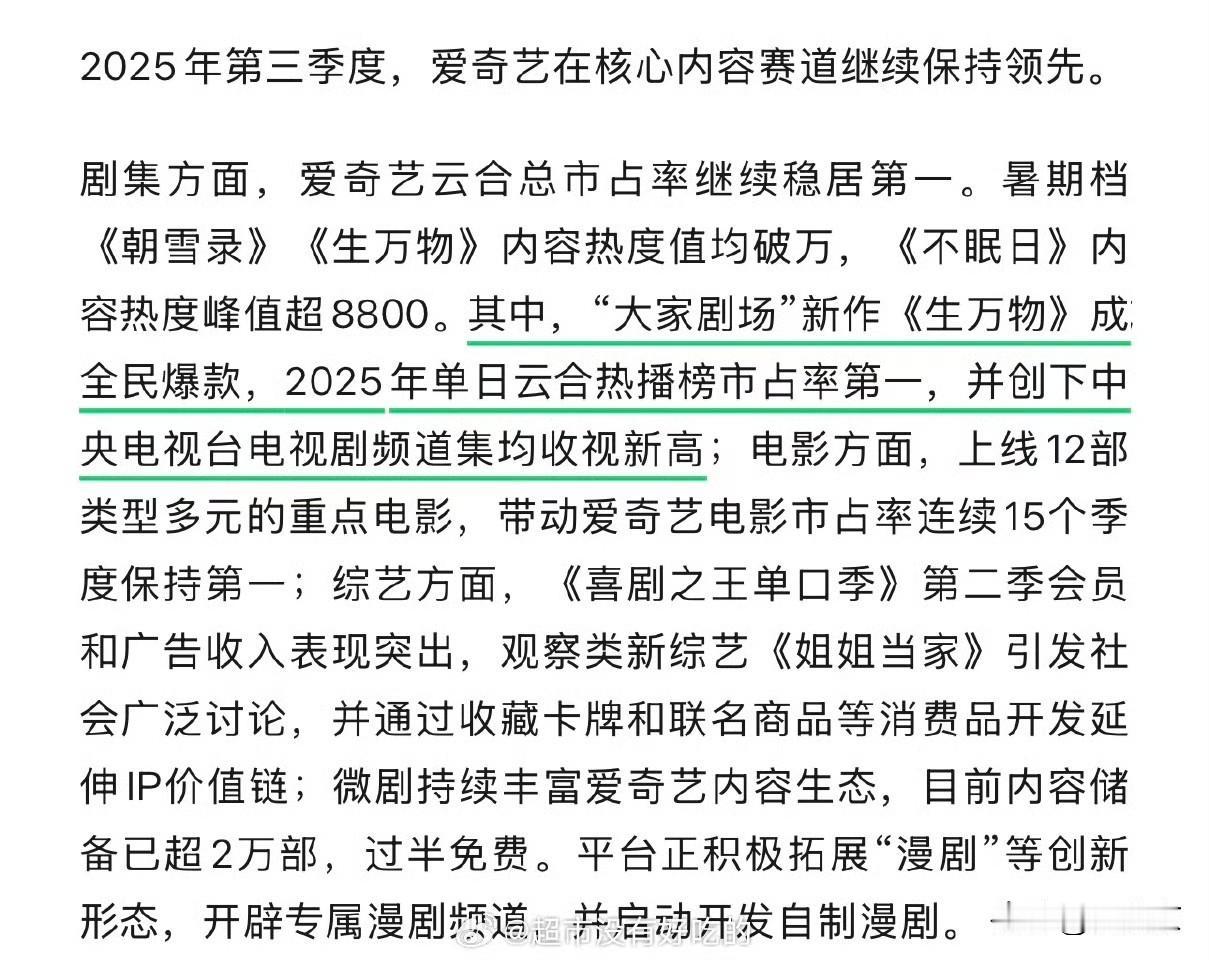 杨幂新剧成爱奇艺摇钱树！Q3财报曝光惊人数据

谁说电视剧不赚钱？杨幂一部《生万