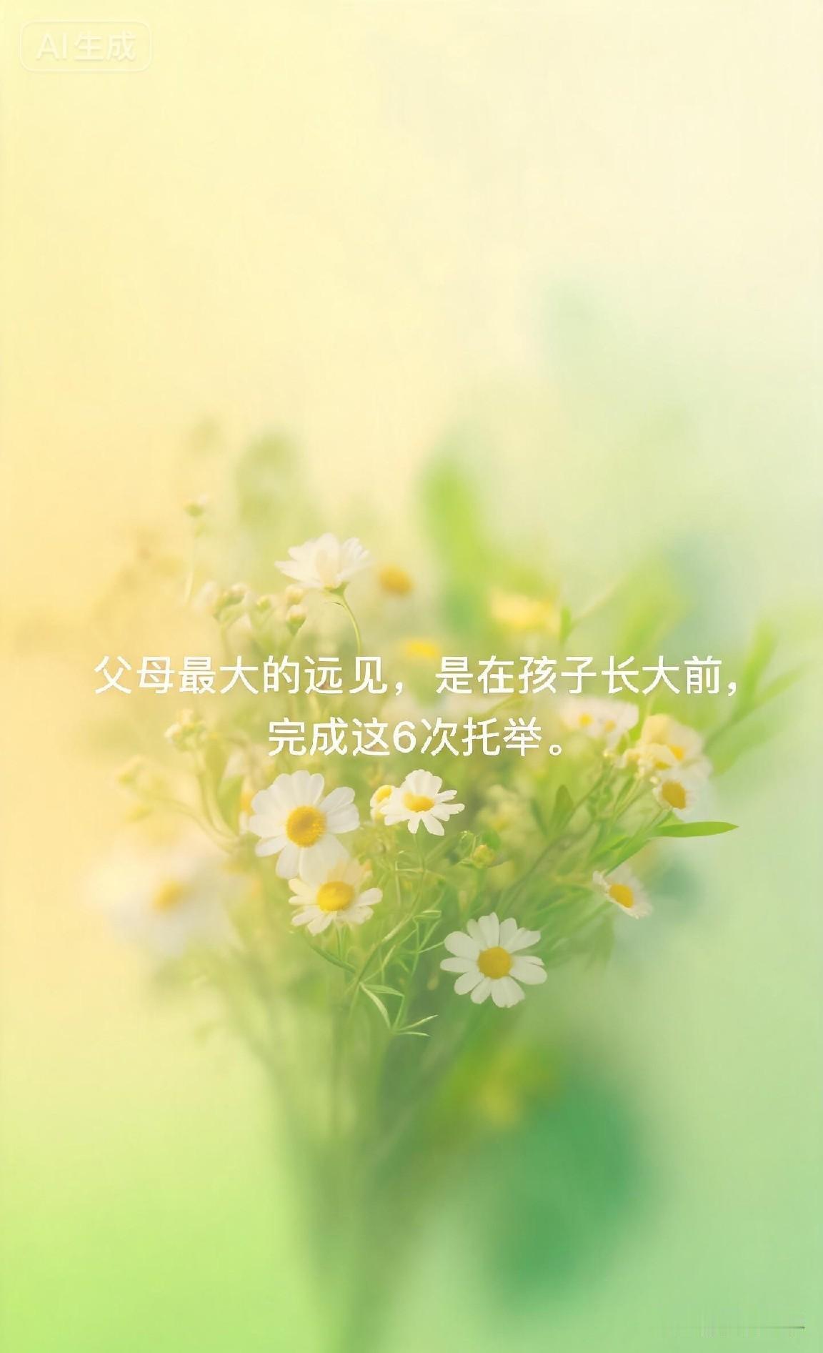 父母最大的远见，是在孩子长大前，完成这6次托举。

《战国策》有言：“父母之爱子