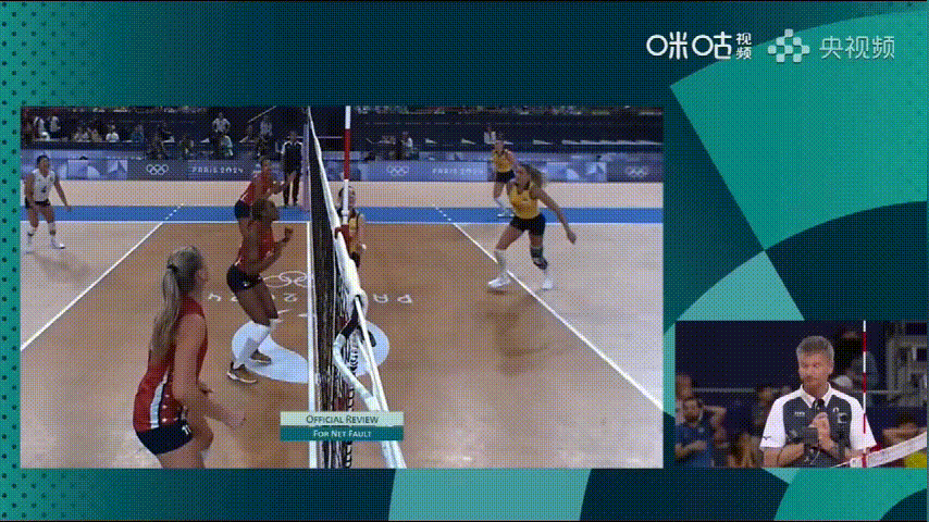 FIVB好鸡贼，有的教练想通过挑战触网看看过网击球之类的球，然后FIVB挑战画面