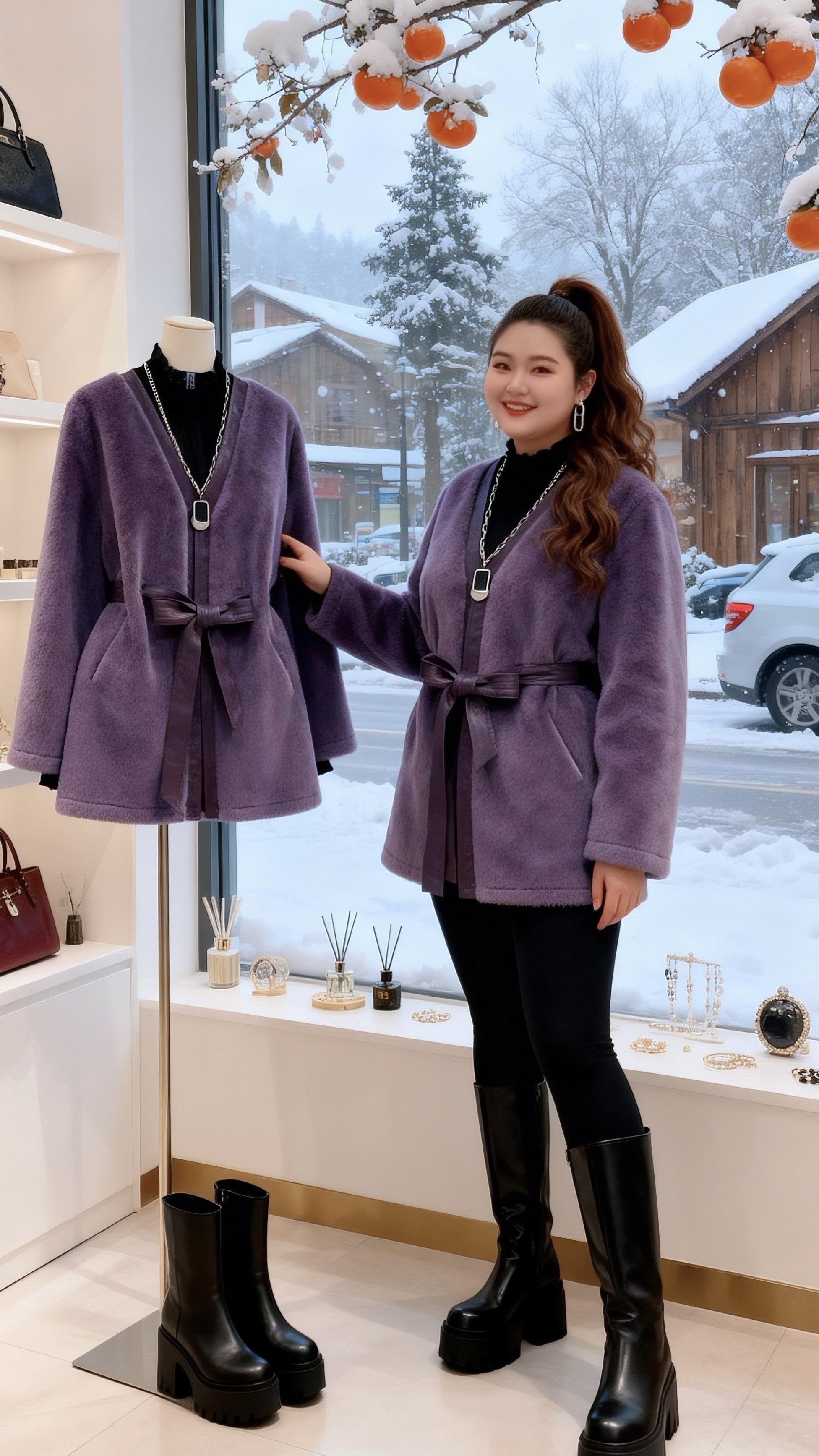 大码女装 优雅气质 胖妹妹的冬季有效穿搭梨形身材如何拿捏秋冬穿搭高级感穿搭