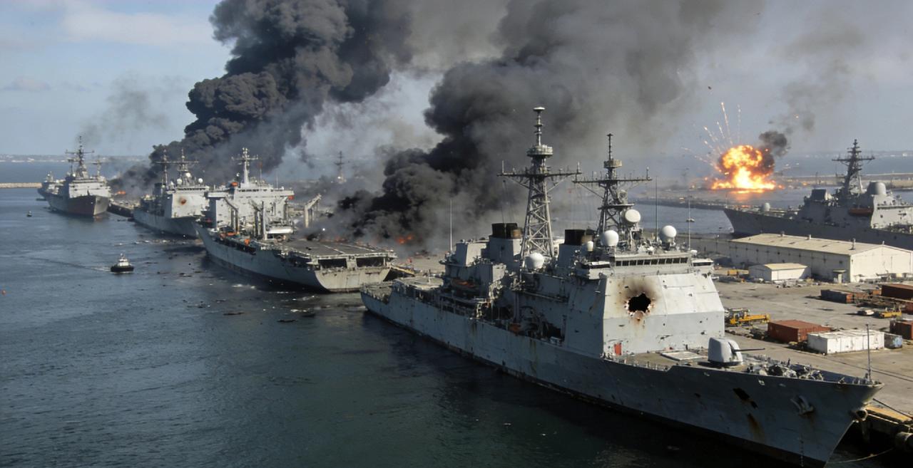 美军舰后勤补给港口遭袭
 
当地时间3月11日，阿曼南部塞拉莱港遭遇无人机袭击，