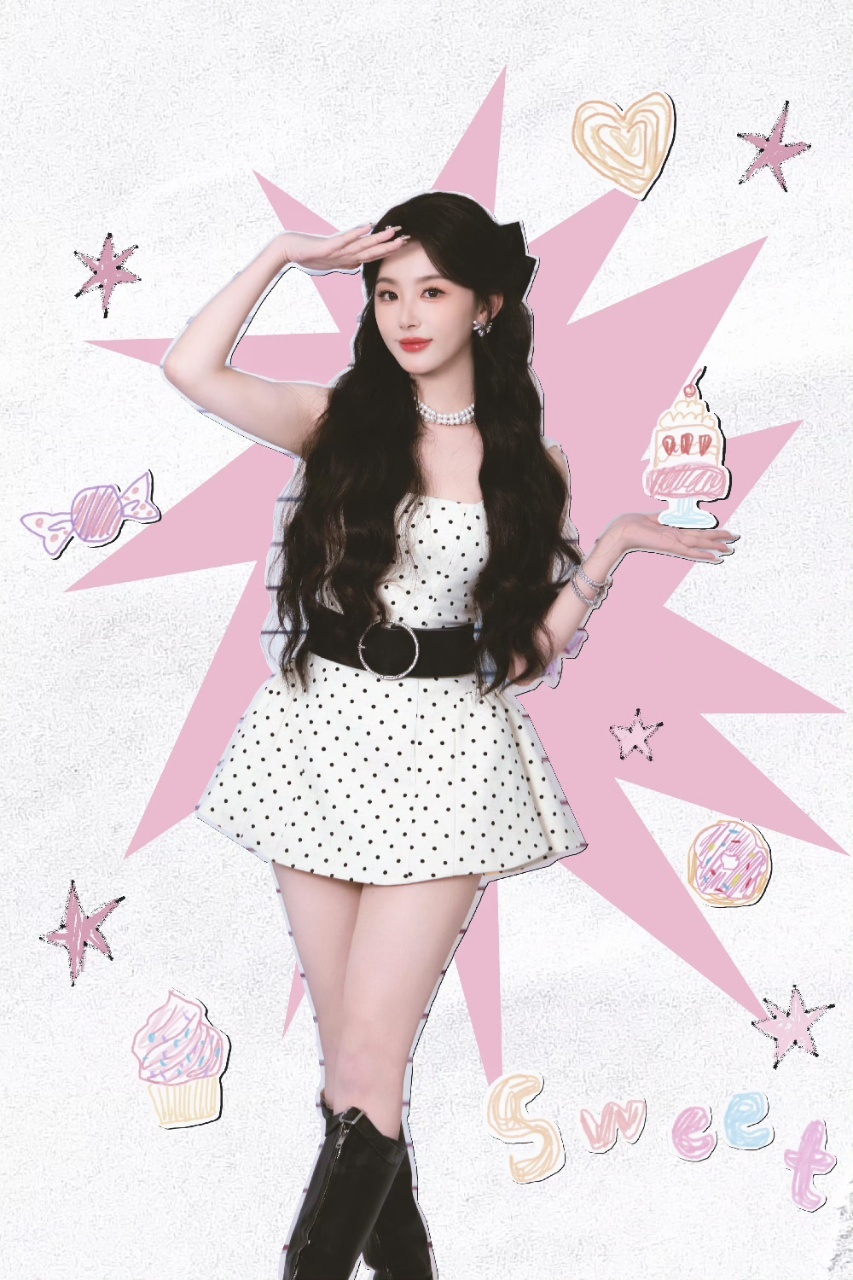 娱乐孔雪儿蝴蝶结波点裙孔雪儿粉甜画报 让人眼前一亮的美