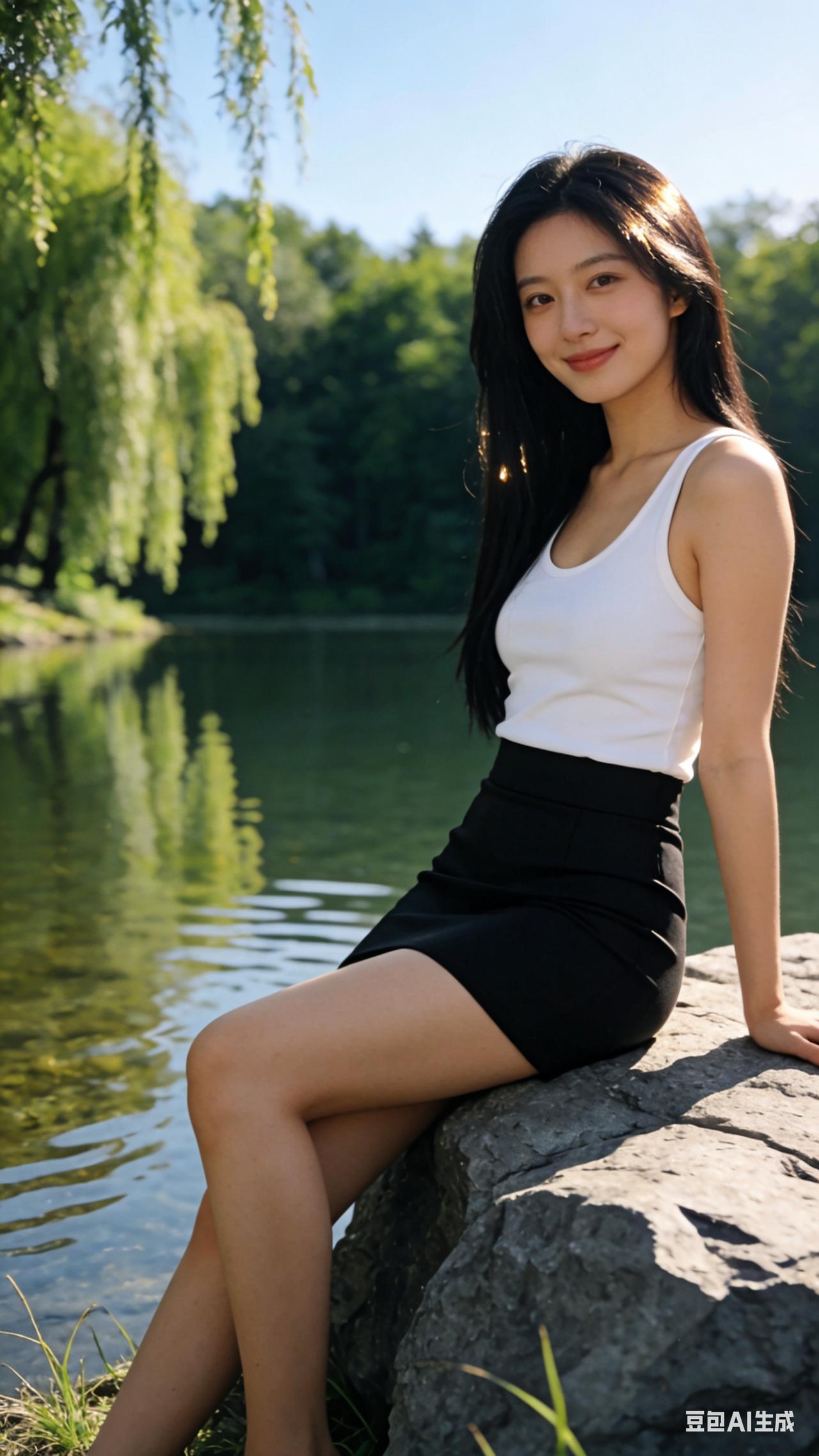 核心主体与姿态
 
主体：年轻东亚女性，20-25岁，清纯甜美的长相，鹅蛋脸，皮