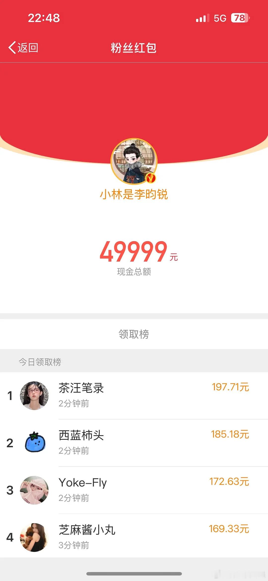 九重紫热度破20,000了，李昀锐的红包没有白发 