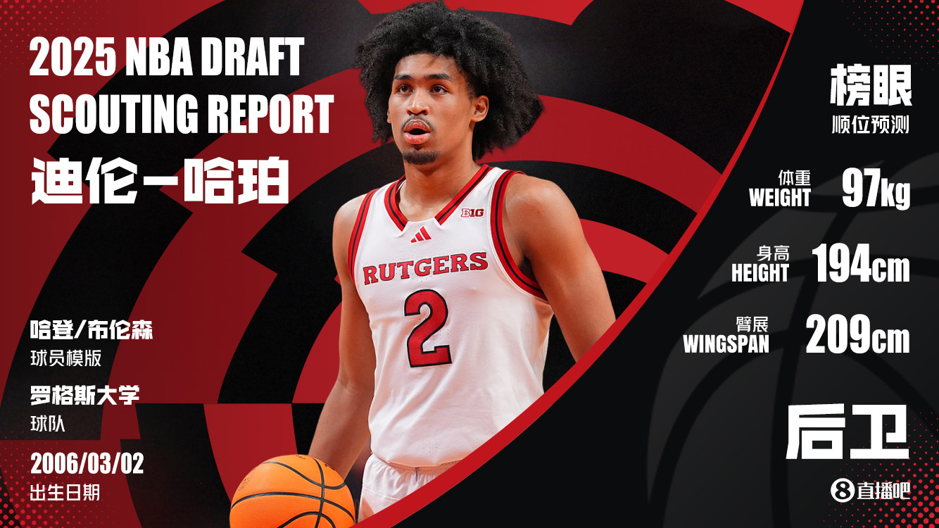名宿之子！马刺用榜眼签选中迪伦-哈珀！！#迪伦哈珀当选NBA榜眼##2025NB