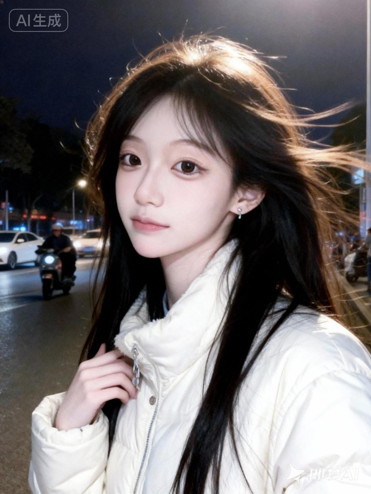 18岁女大学生，尖下巴，三庭五眼比例均衡，身材娇小，娇羞可爱的随机表情，细腻陶瓷