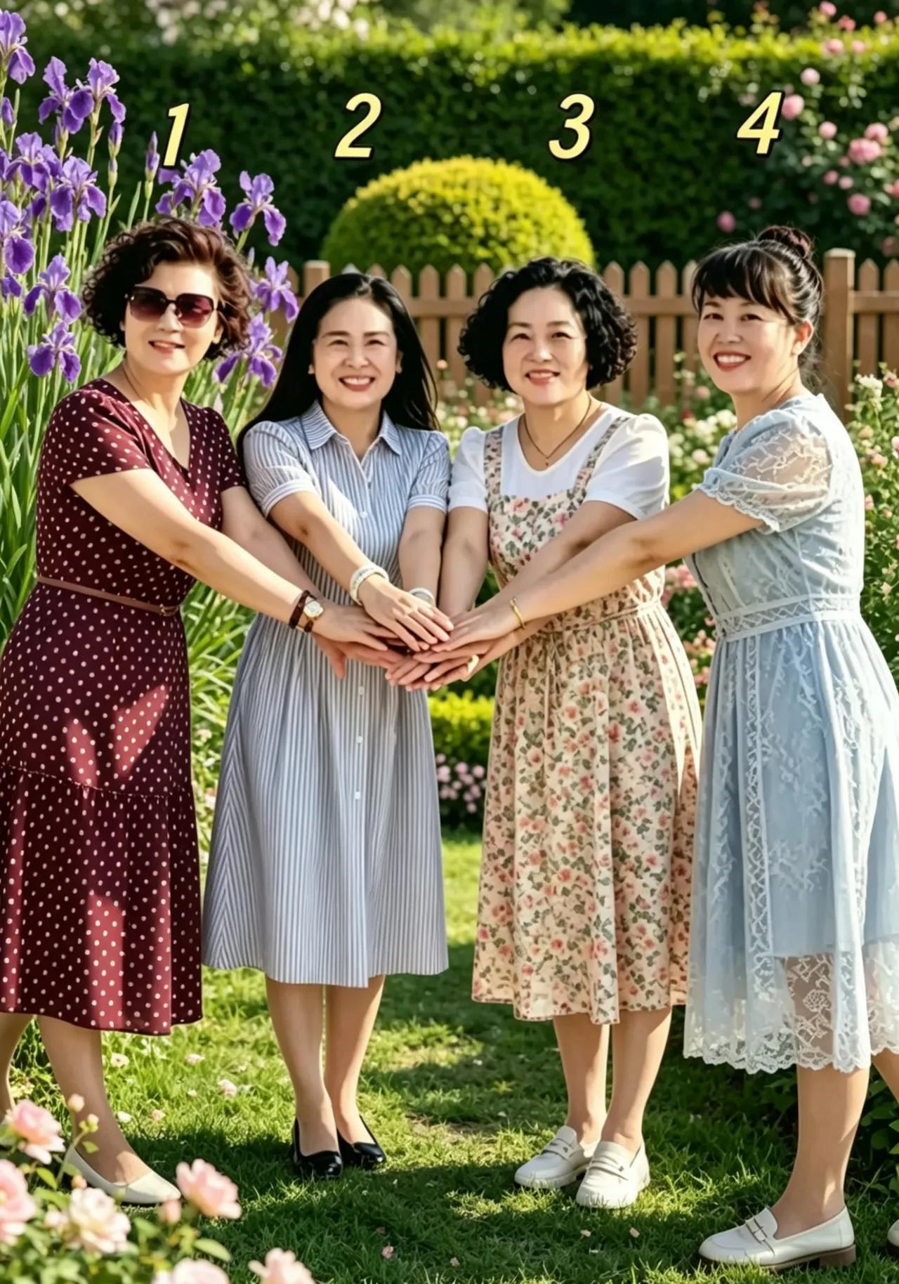 这四位阿姨中，有一位是人民教师退休，你知道是哪一位吗？