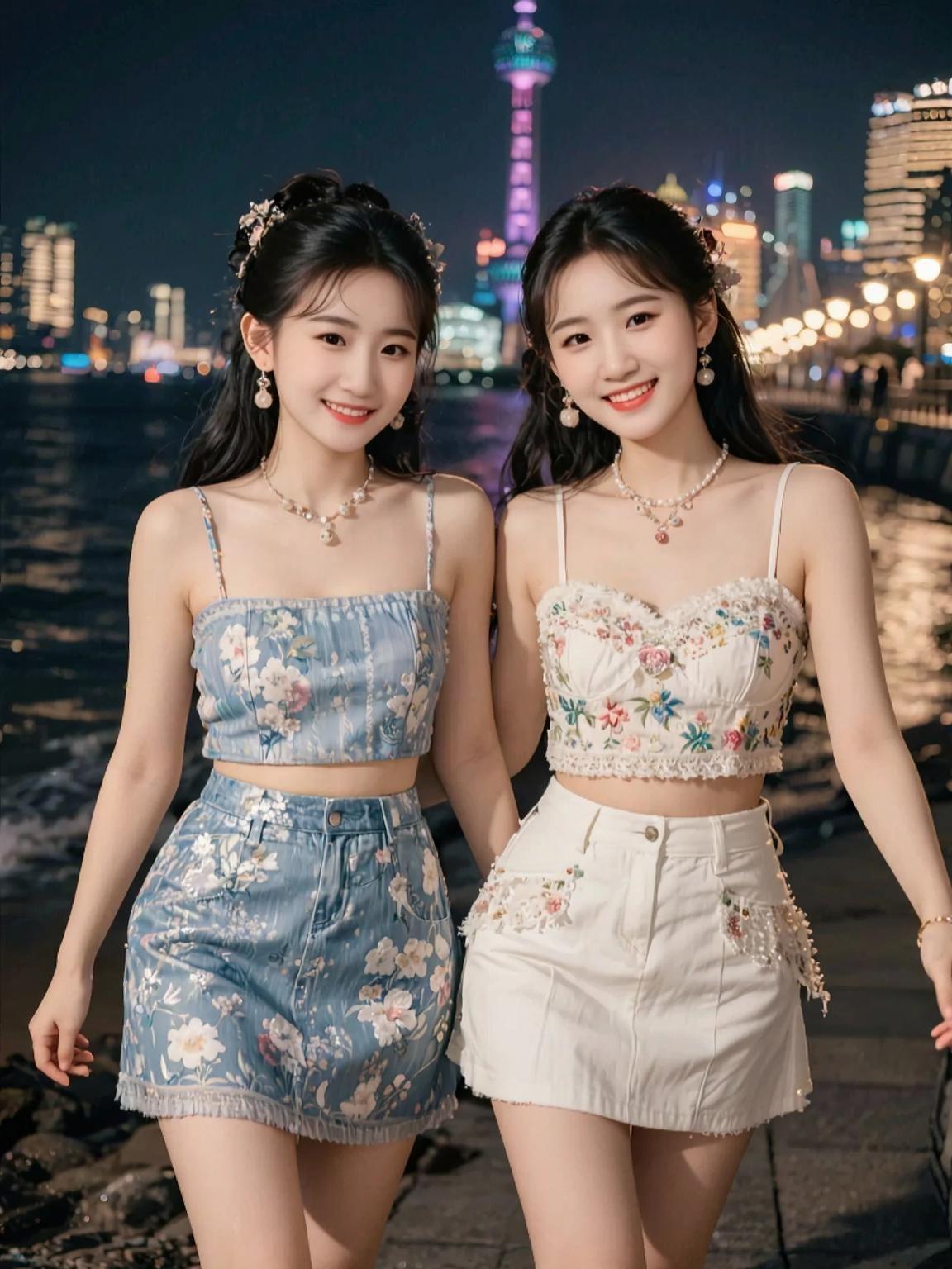 AI夜滩时尚写真