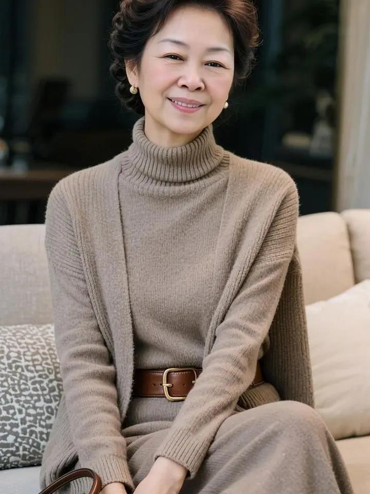 AI暖棕系写真 ai创作 优雅穿搭