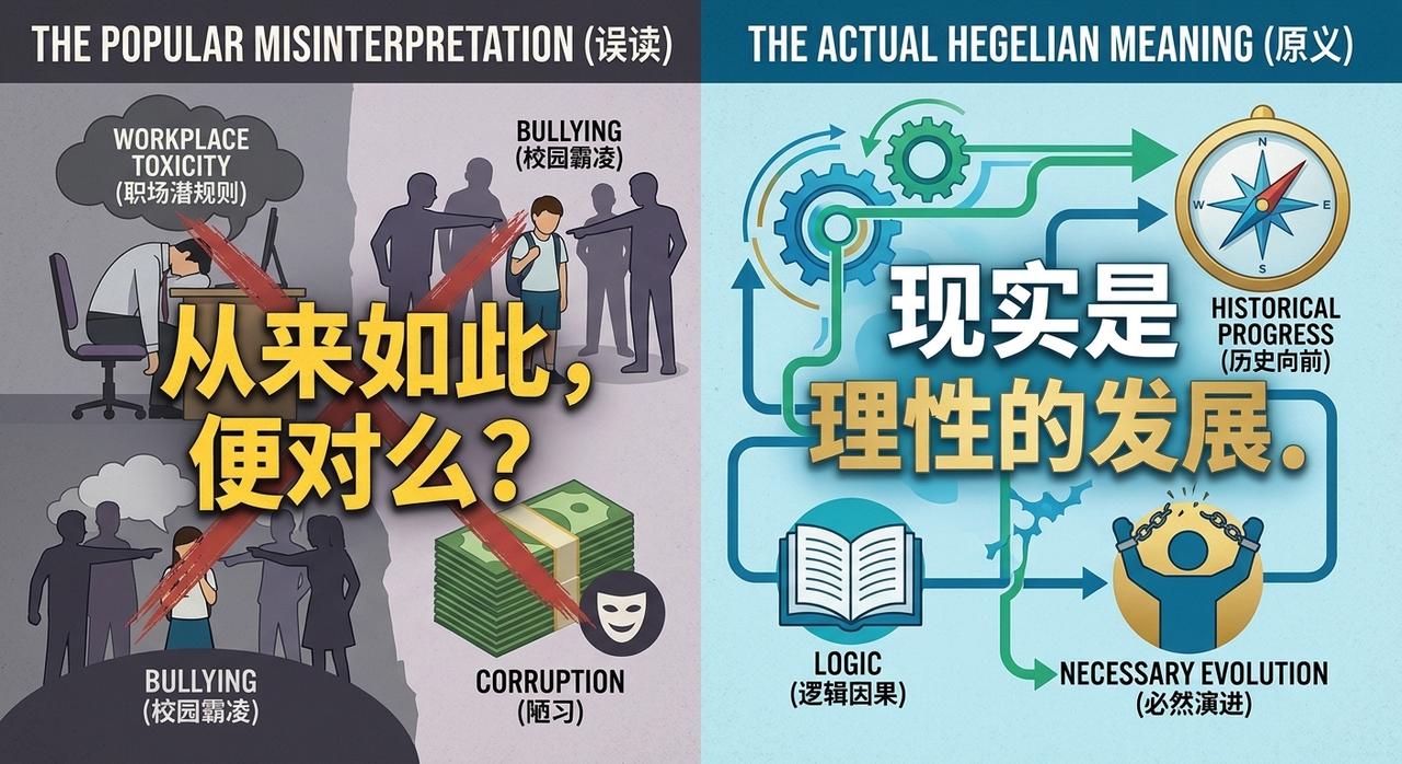 【别再用“存在即合理”给恶心事洗白了！黑格尔没这么说过】
在职场被PUA，有人劝