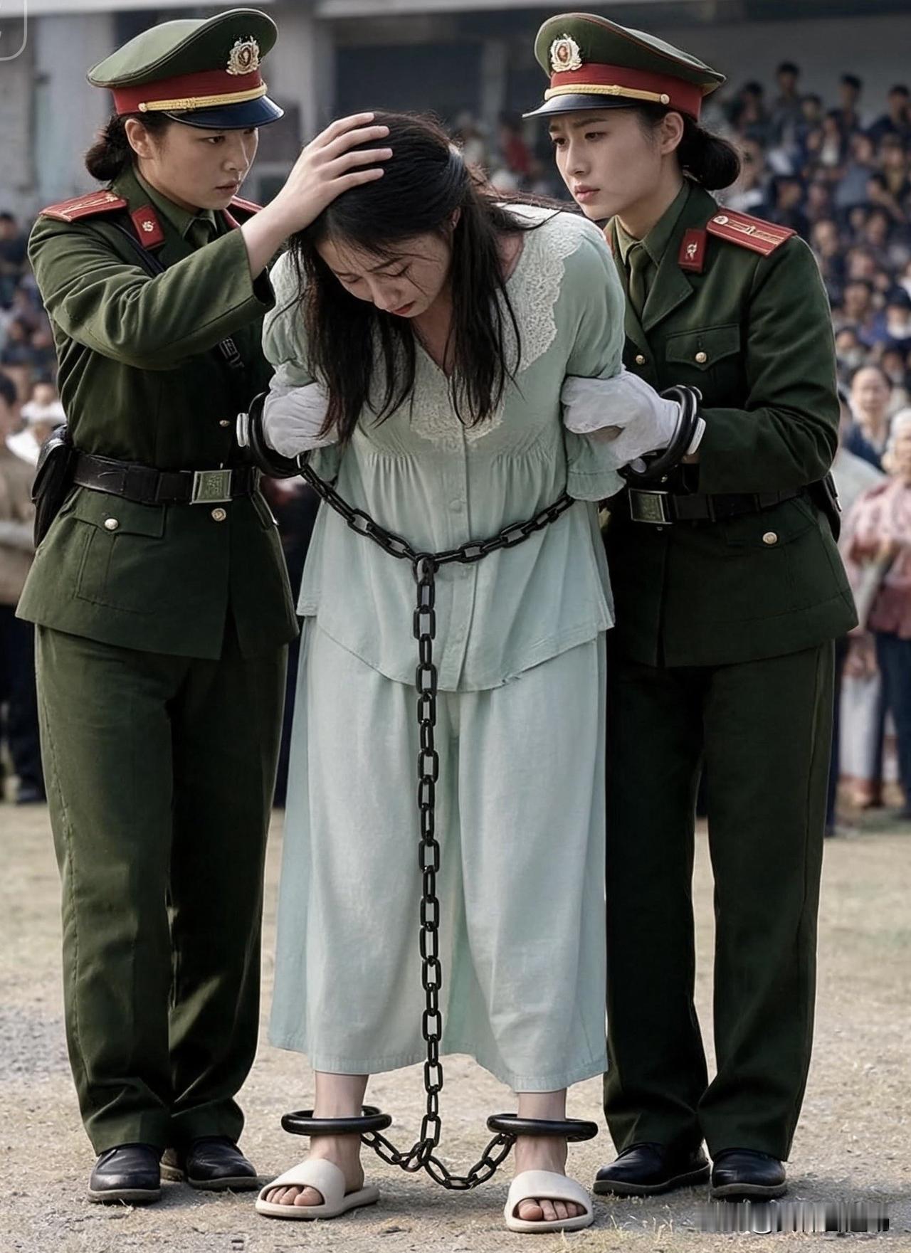 她温顺本分，却一时糊涂，枷锁缠身，往后再无自在，只剩无尽懊悔。重刑女囚戴沉重脚镣