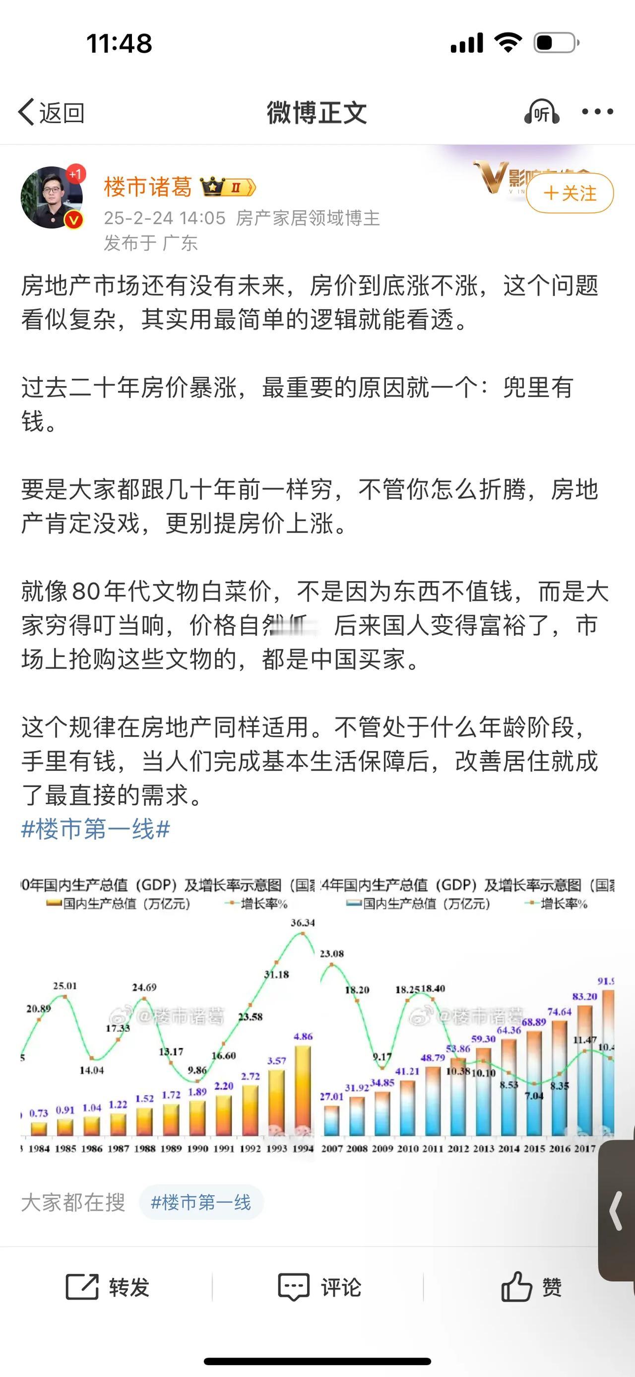 过去二十年房价暴涨，最重要的原因就一个：兜里有钱。