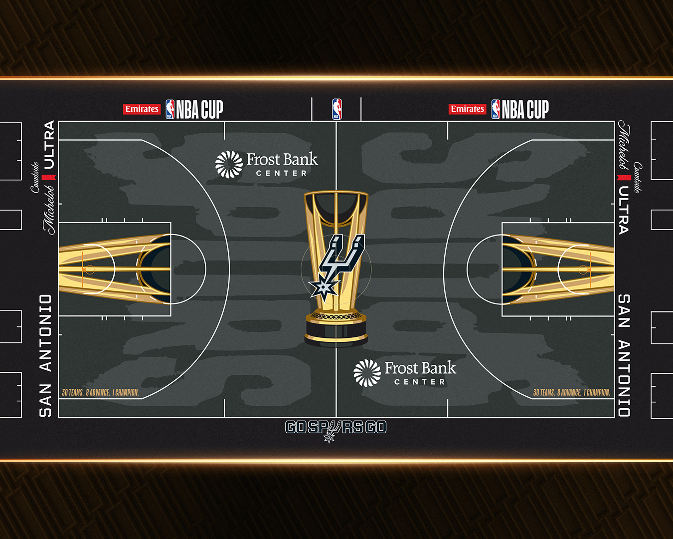 马刺队新赛季NBA杯主场地板[春游家族]超话创作官 ｜圣安东尼奥马刺 ｜NBA杯
