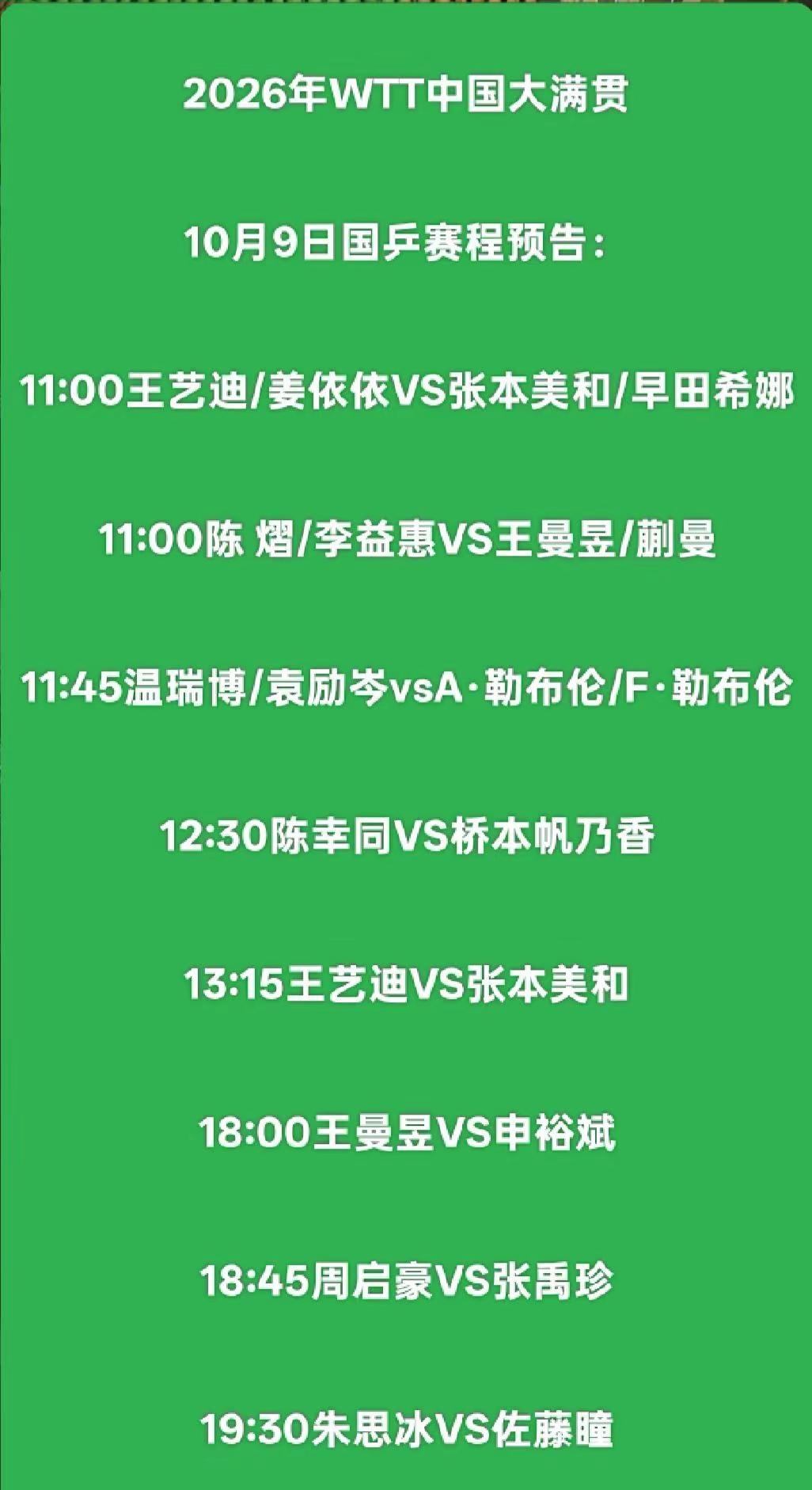 2026年WTT中国大满贯赛程预告海南午夜排球爱好者海南农村野球海南排球主播董事