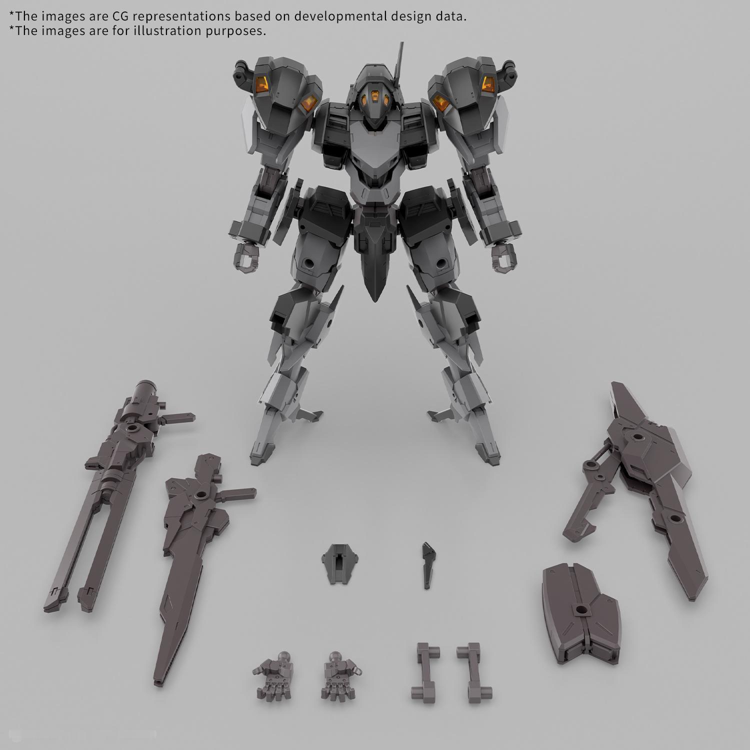 海老川兼武这台30MM泽诺瓦尔特看官图——四种武器是步枪、开放式炮、巨剑和钳的复