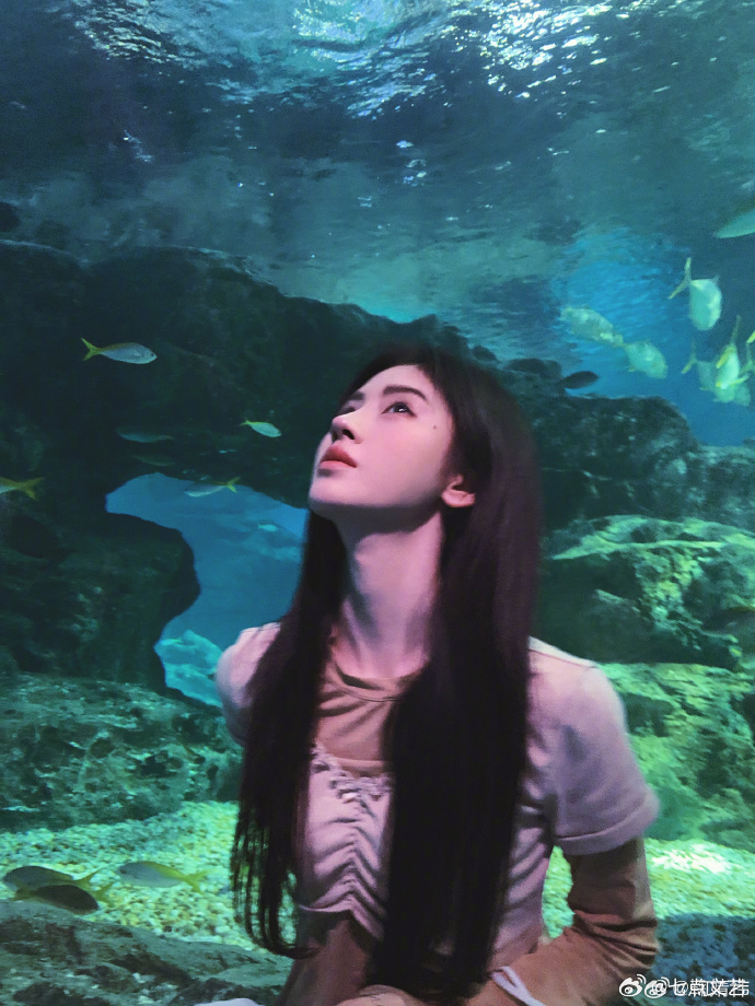 鞠婧祎水族馆随拍 松弛感随拍+海底浪漫，她把温柔与灵动揉进每一帧，美到失语 鞠婧