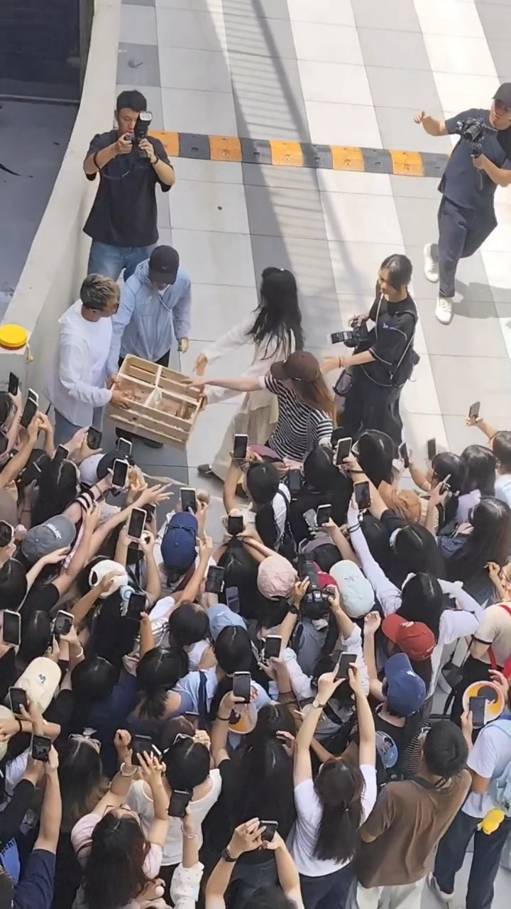 飞奔着去给粉丝分面包的婧仪…女孩🥹张婧仪飞奔向粉丝分应援面包