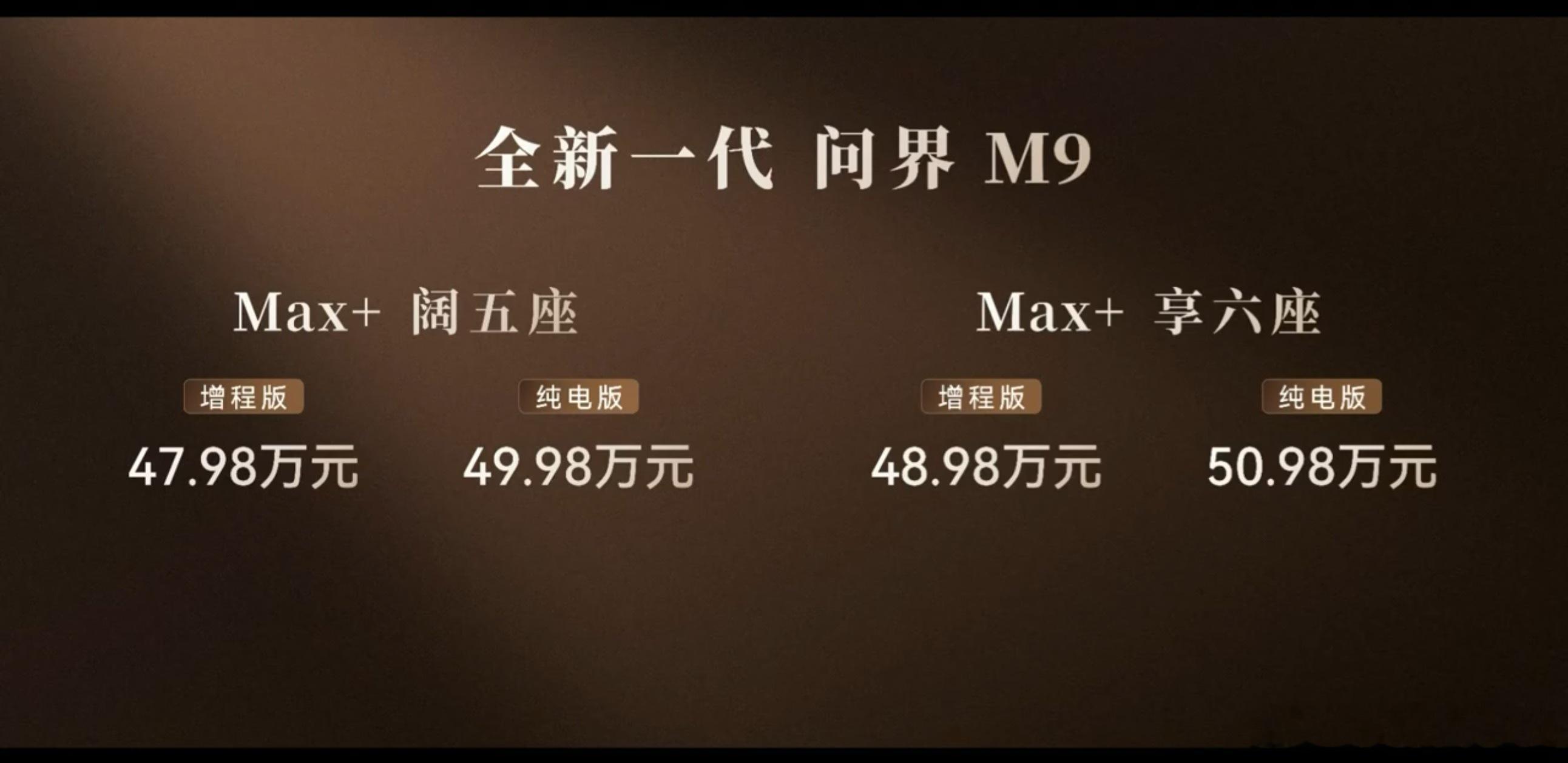 问界M9系列售价相较于预售价降了2万，47.98万起，又是大爆款了。大家觉得2小