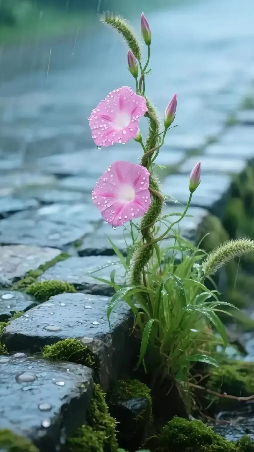 石缝间的花语
分享你手机中的花花草草
 
雨水落满青石的纹路，
你从缝隙里静静挣