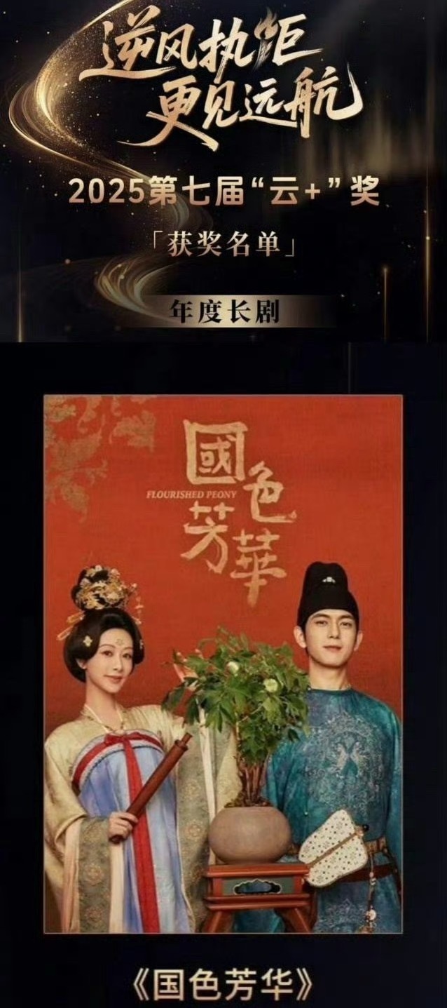 杨紫《国色芳华》获云合2025第七届云+奖年度长剧 